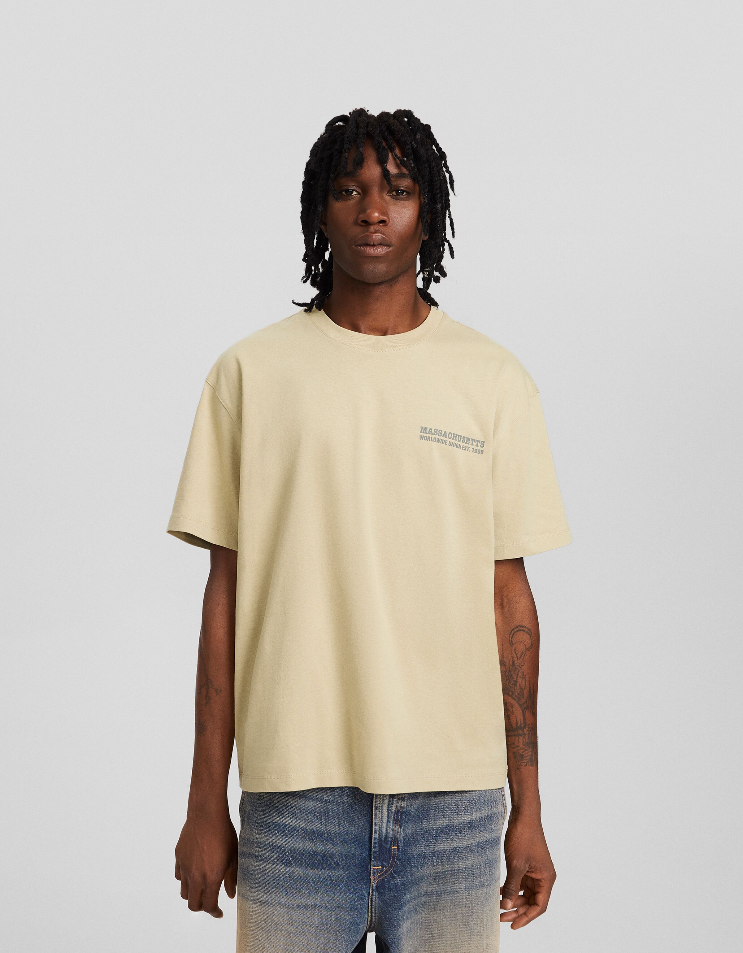 Camiseta manga corta boxy fit print