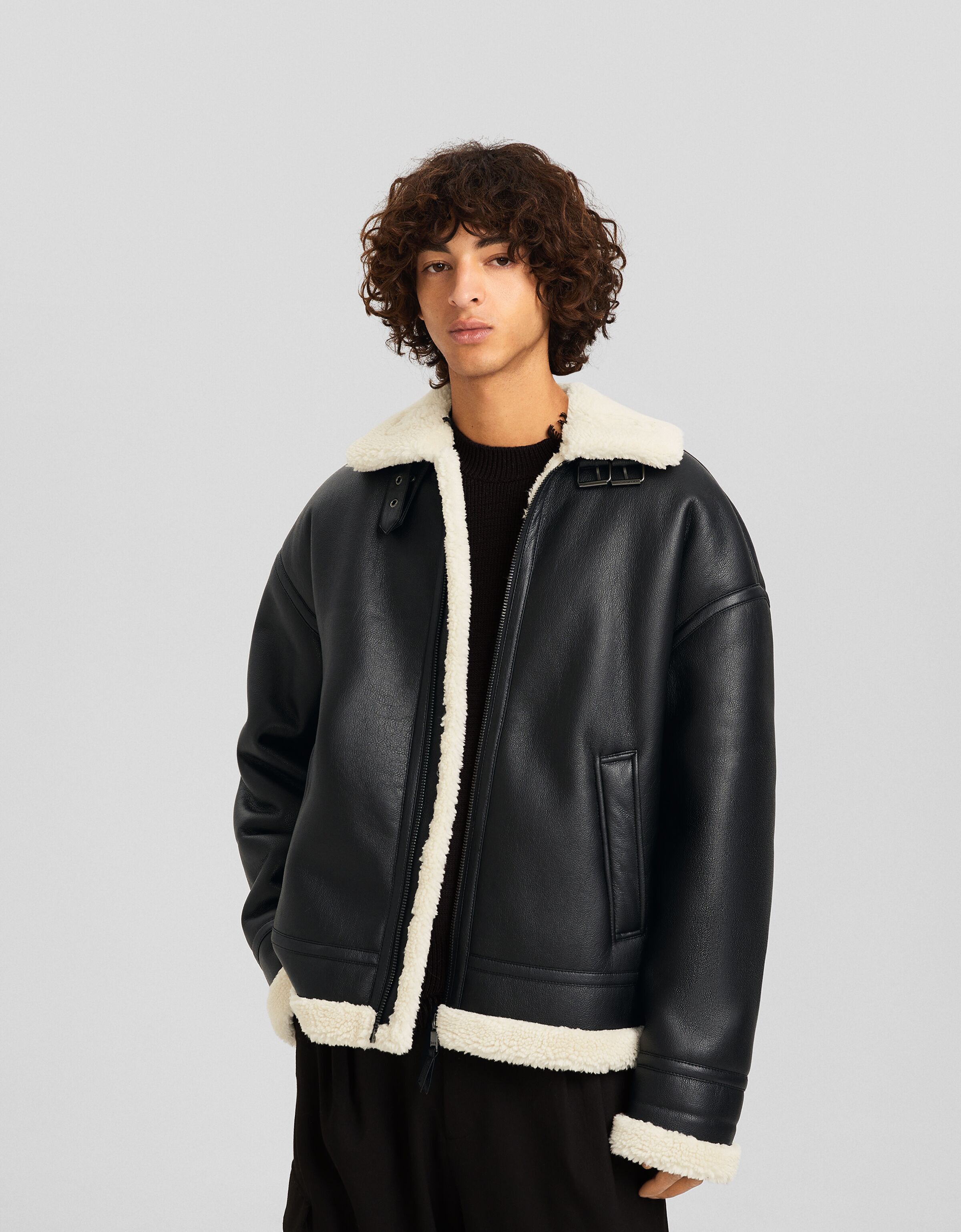 Cazadora doble faz efecto piel