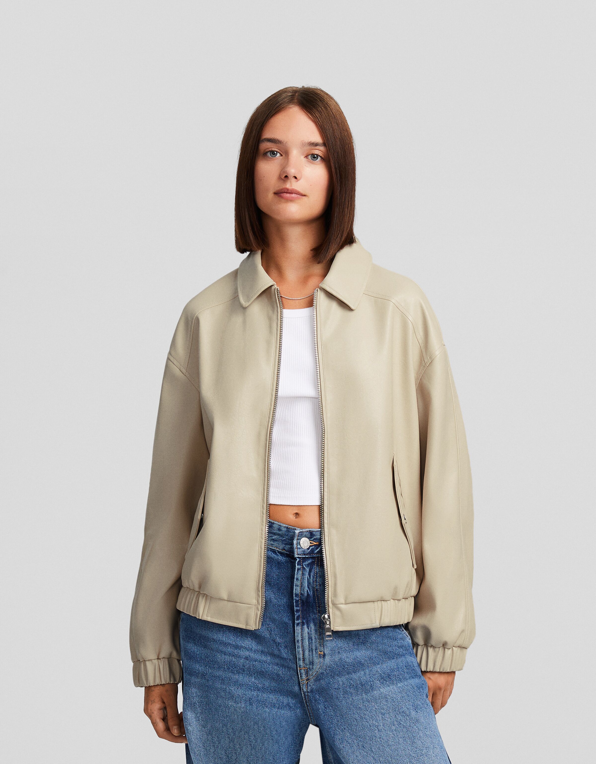 Cazadora dad fit efecto piel