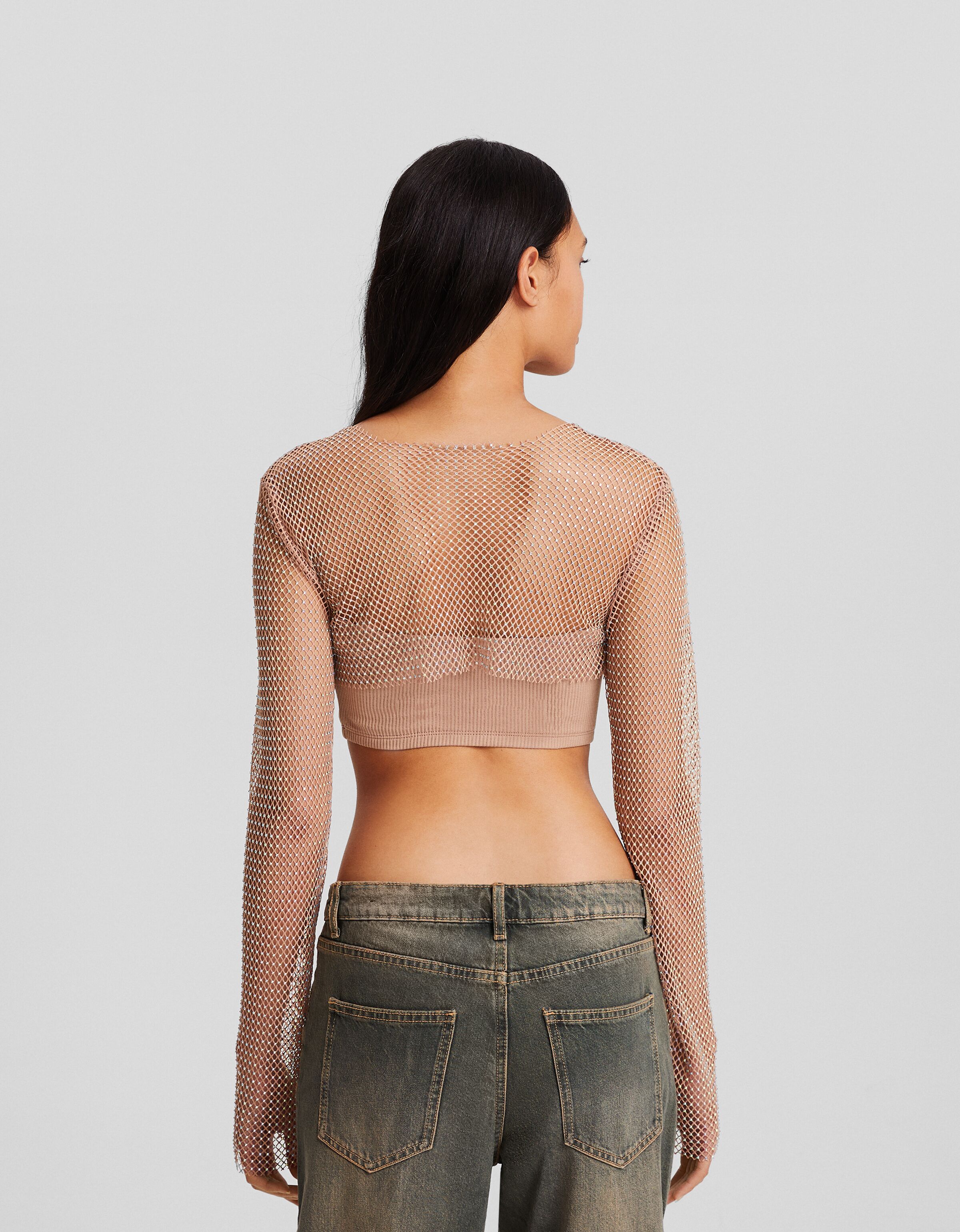 Camiseta manga larga red strass