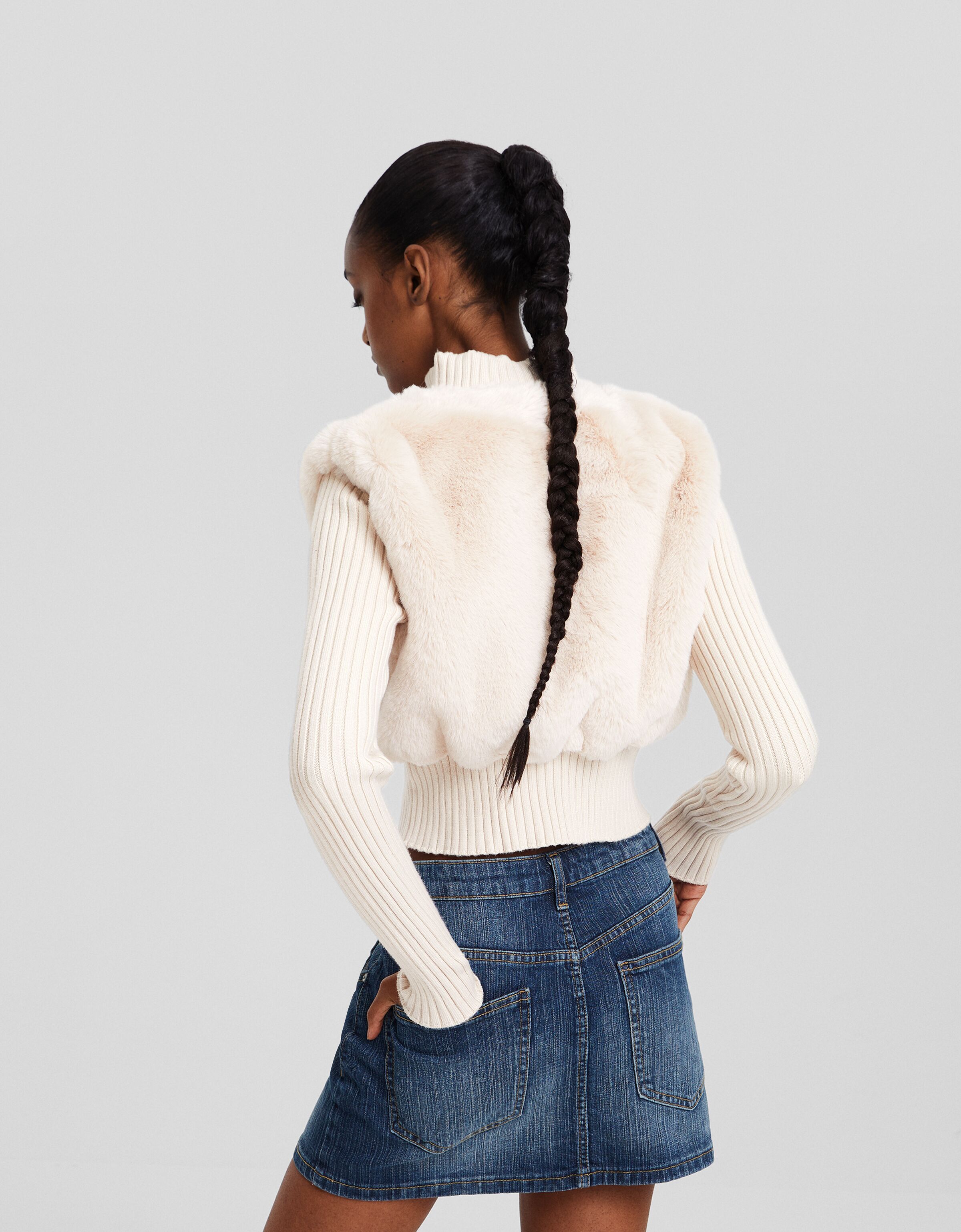 Cárdigan cremallera pelo