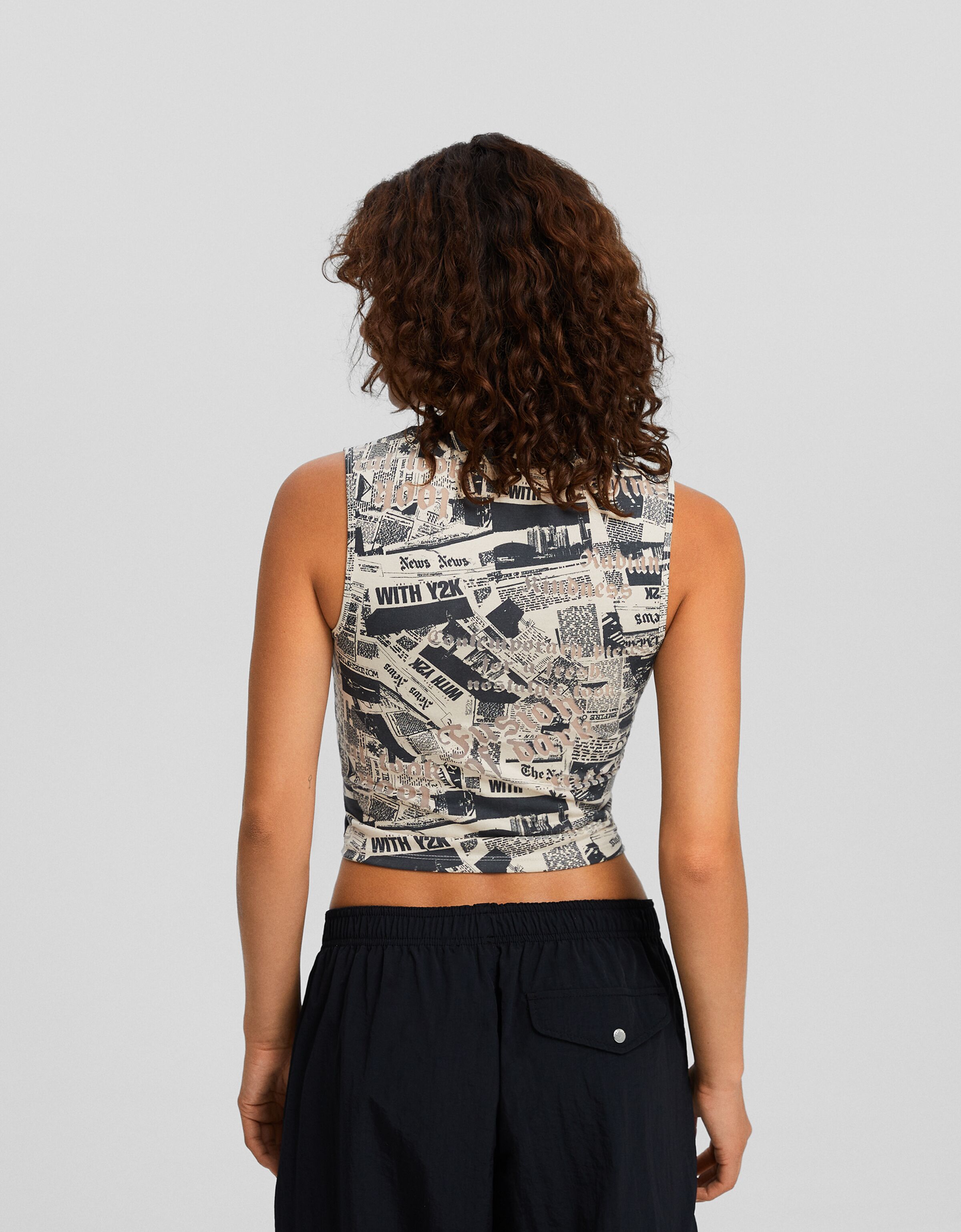 Camiseta sin mangas frunce