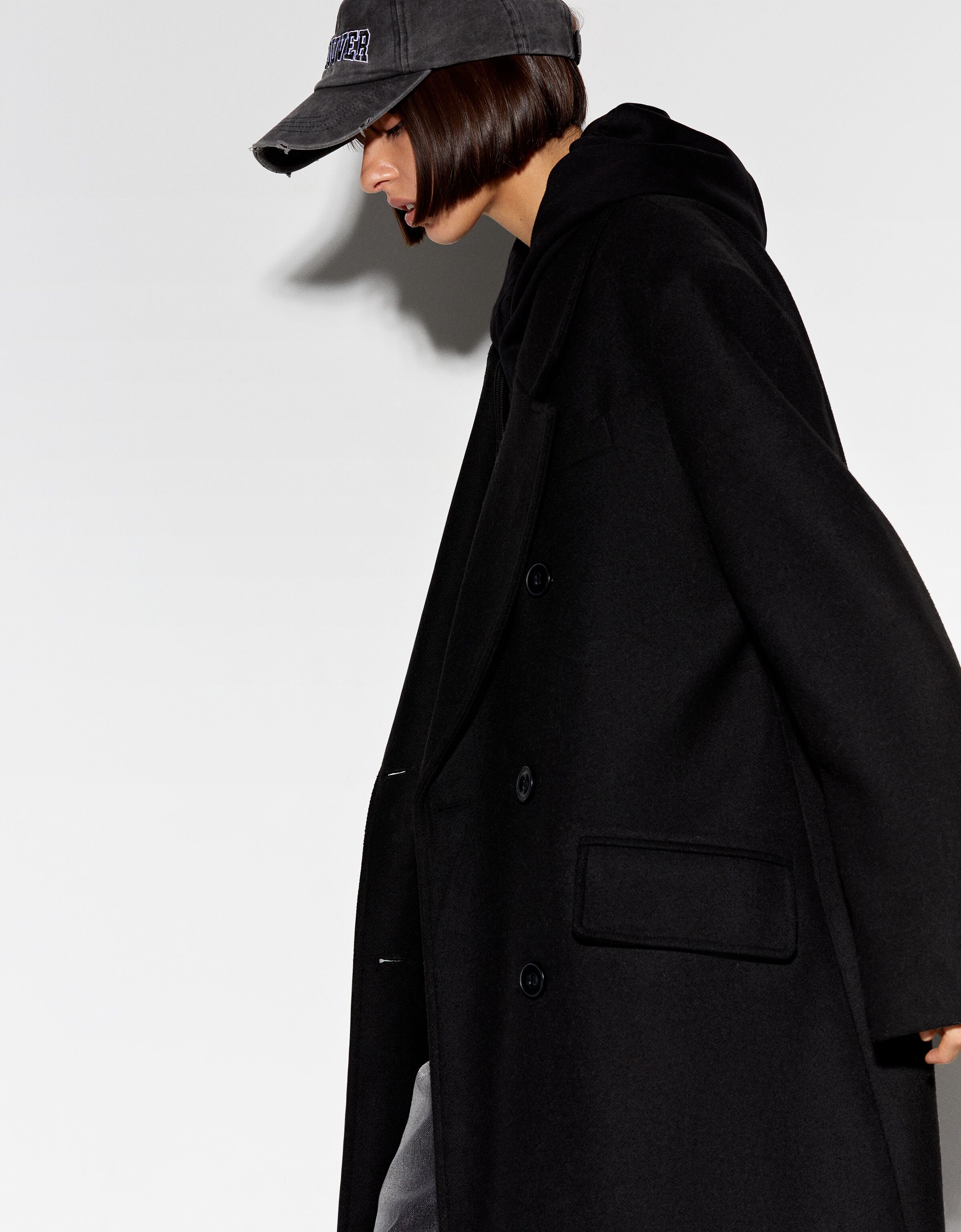 Abrigo largo con lana