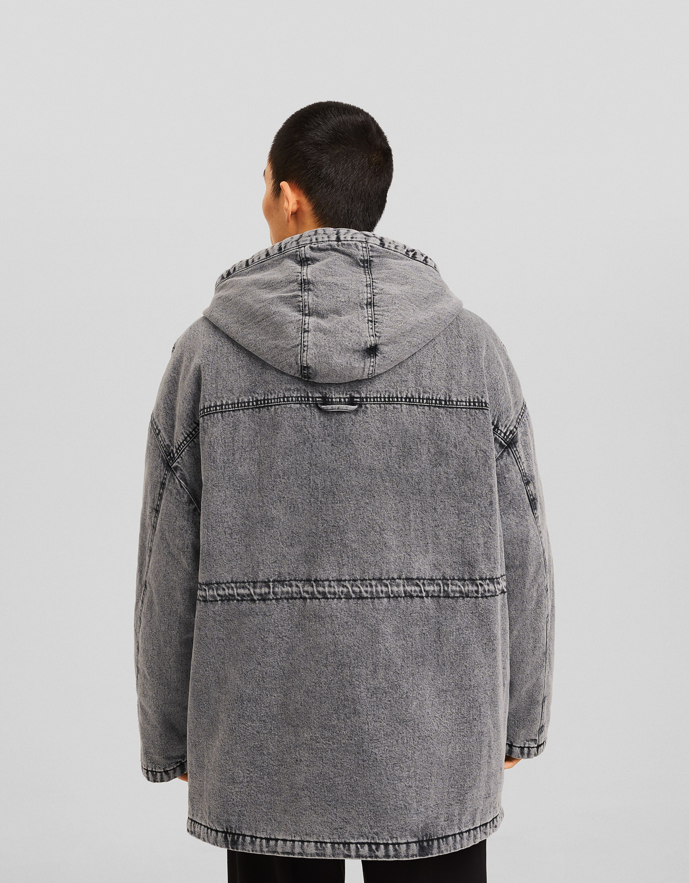 Parka acolchada efecto lavado