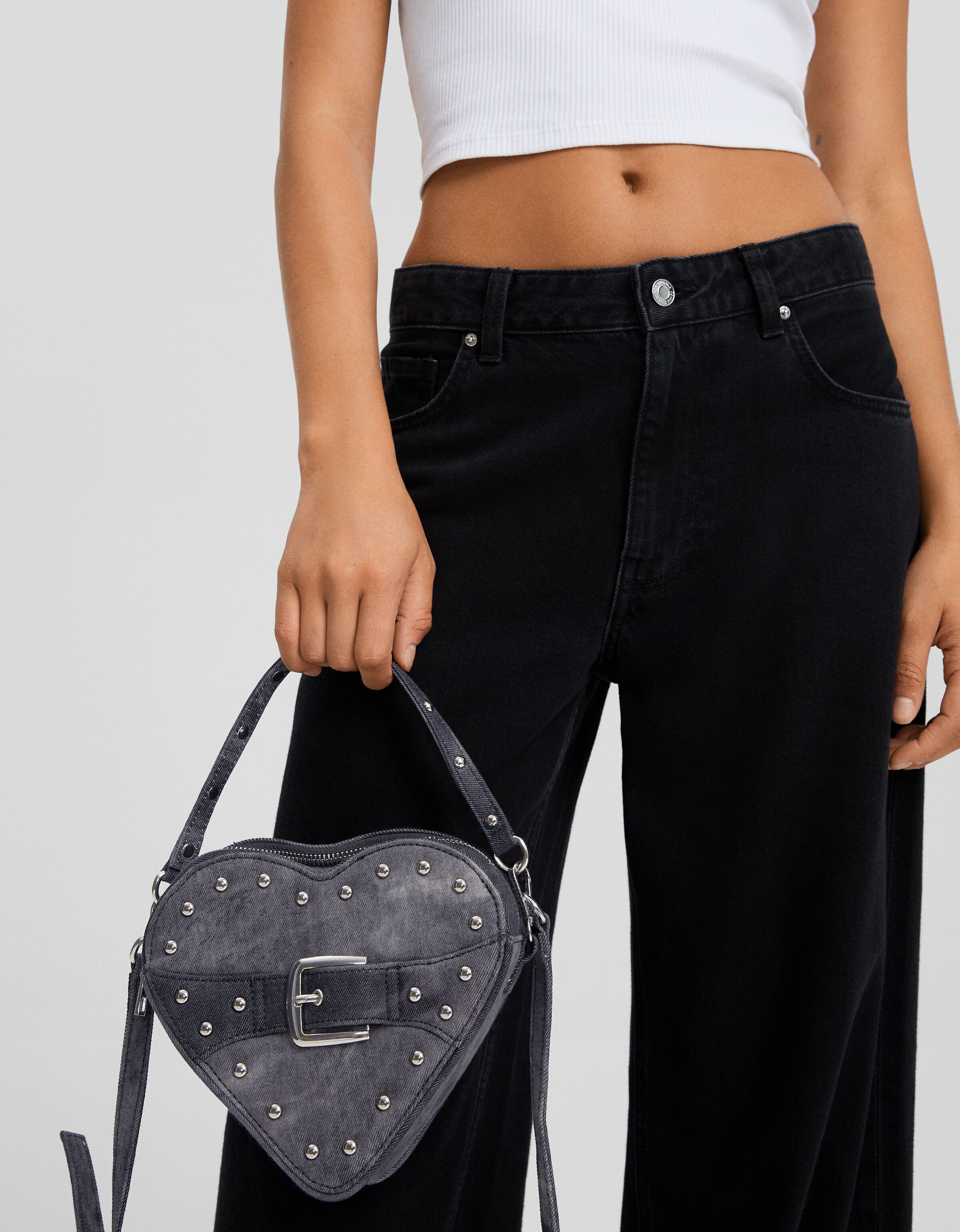 Bolso bandolera denim  corazón