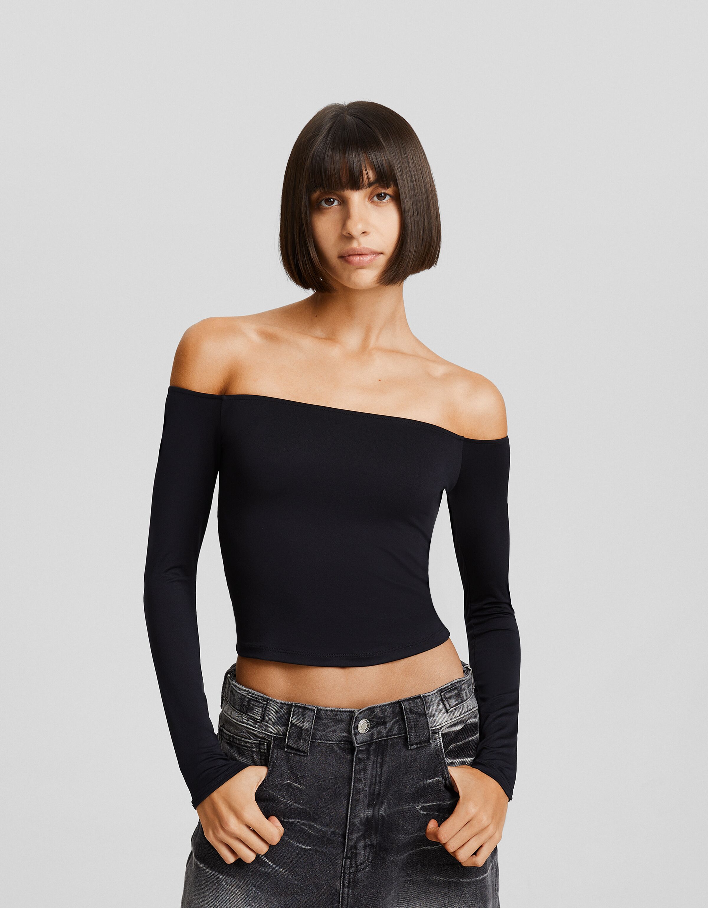 Camiseta manga larga bardot