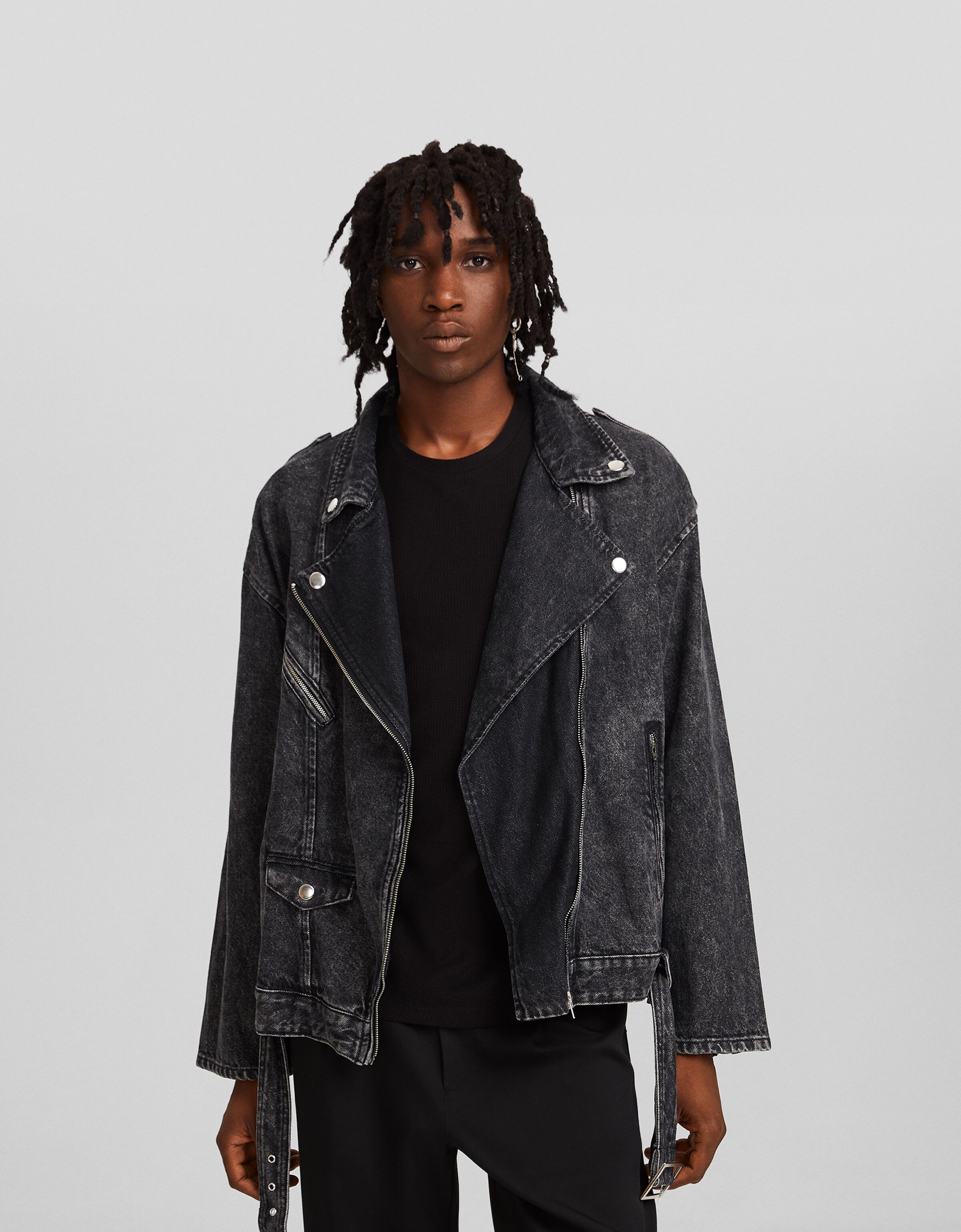 Cazadora denim biker