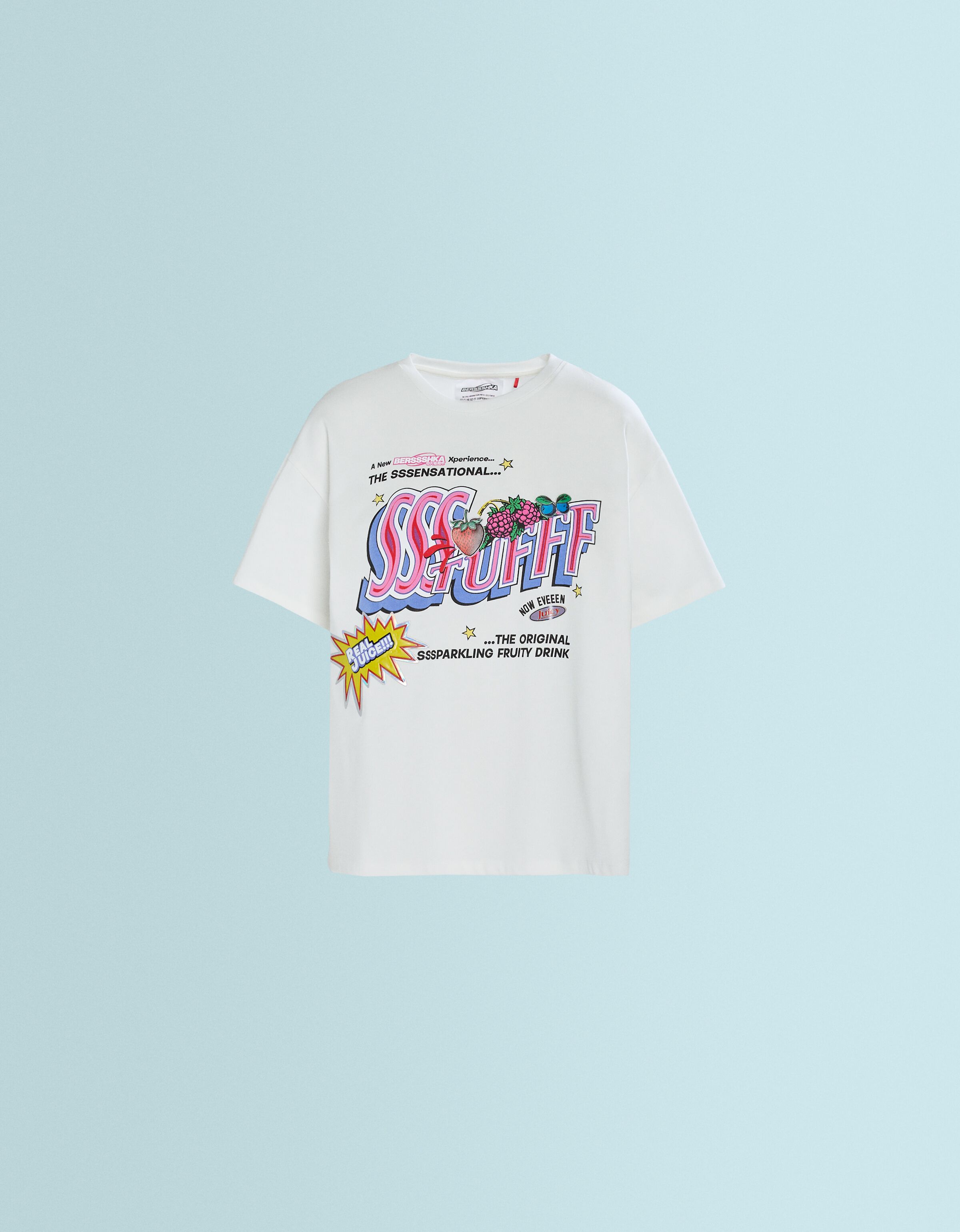 Camiseta SSSTUFFF X BERSHKA manga corta oversize print multitextura