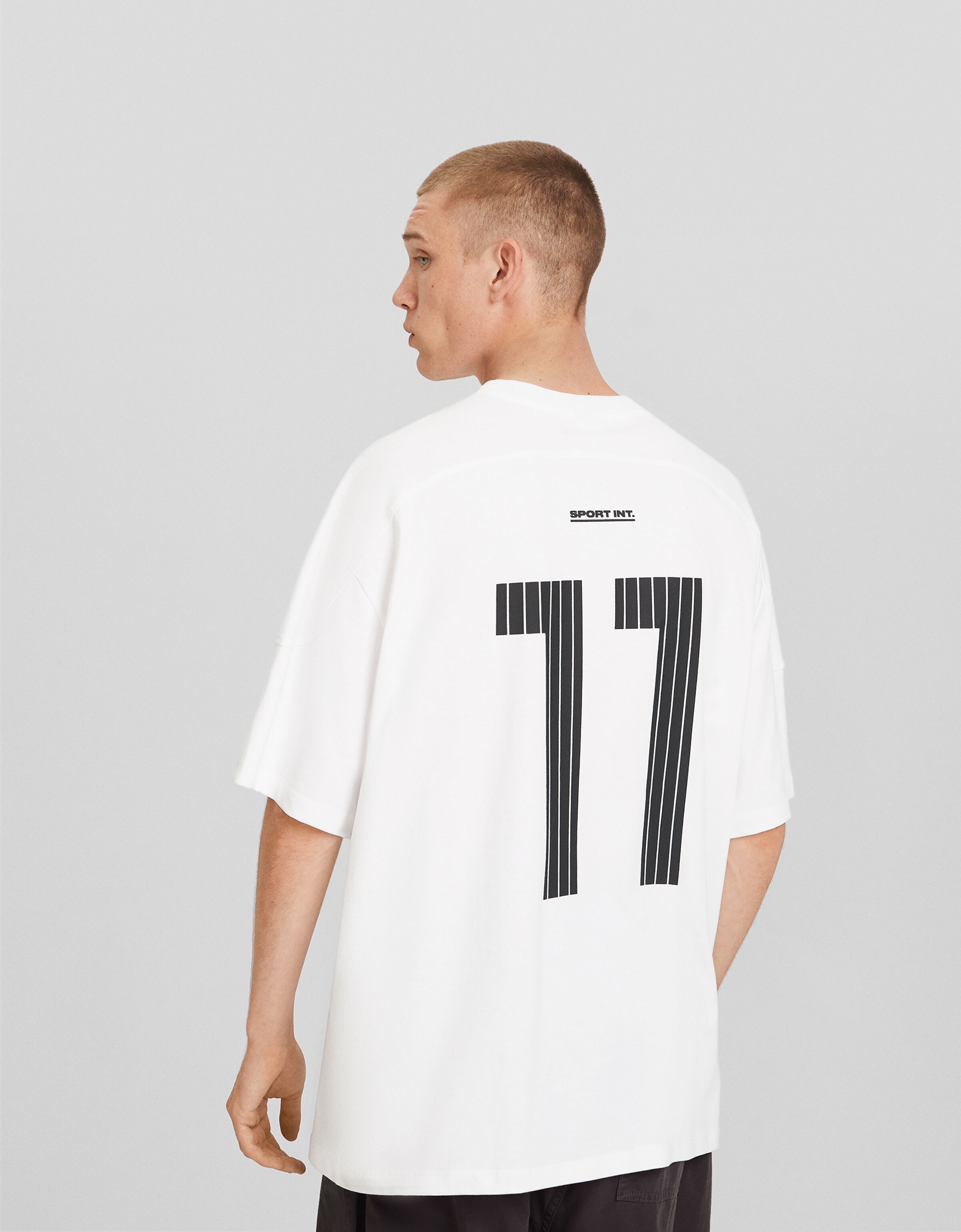 Camiseta manga corta boxy fit print sport