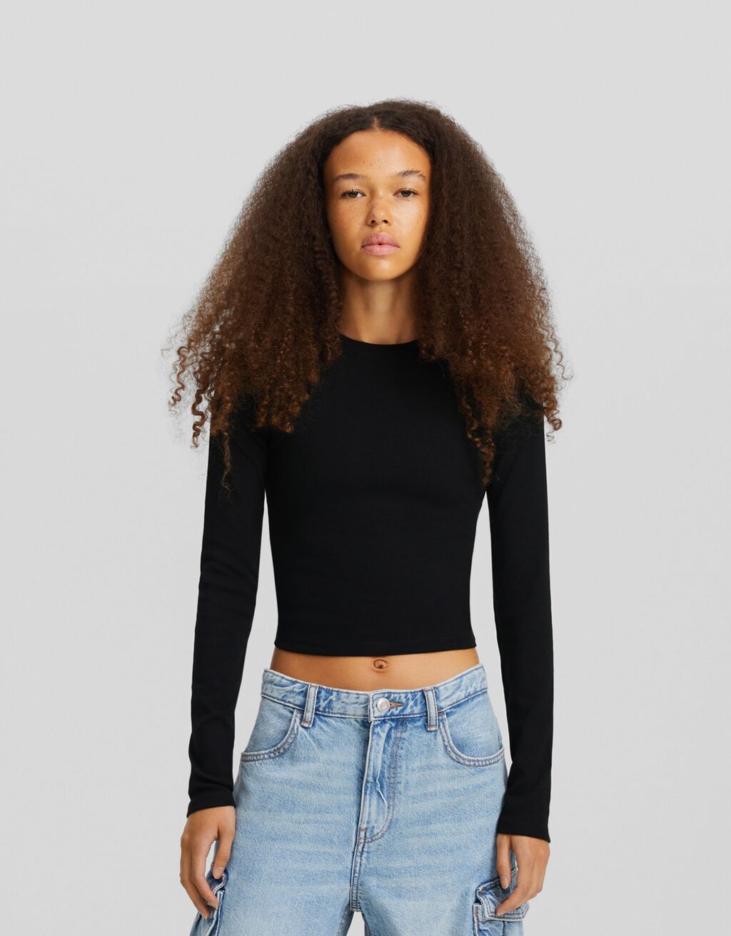 Camiseta manga larga cuello redondo