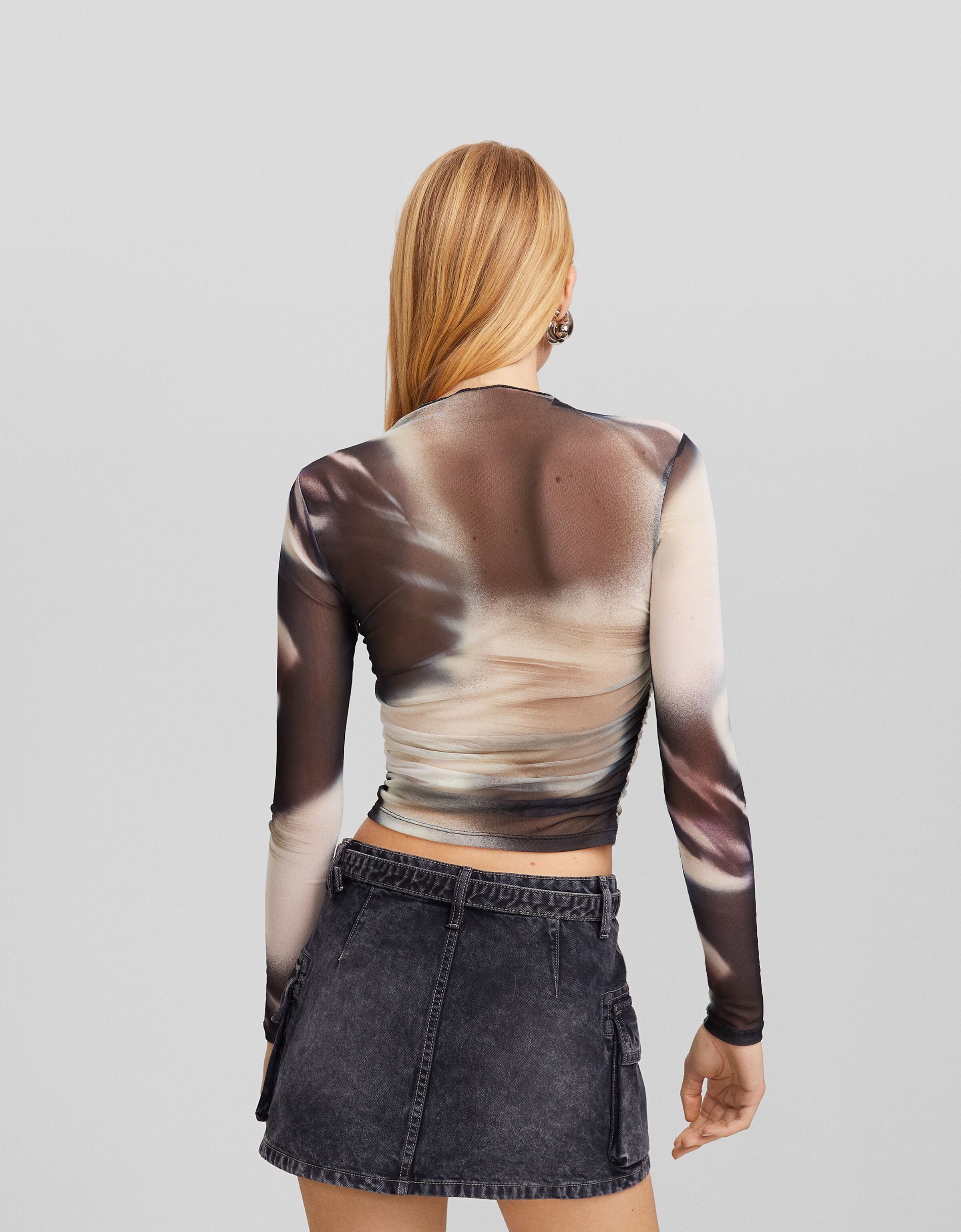 Falda mini cargo sarga cinturón