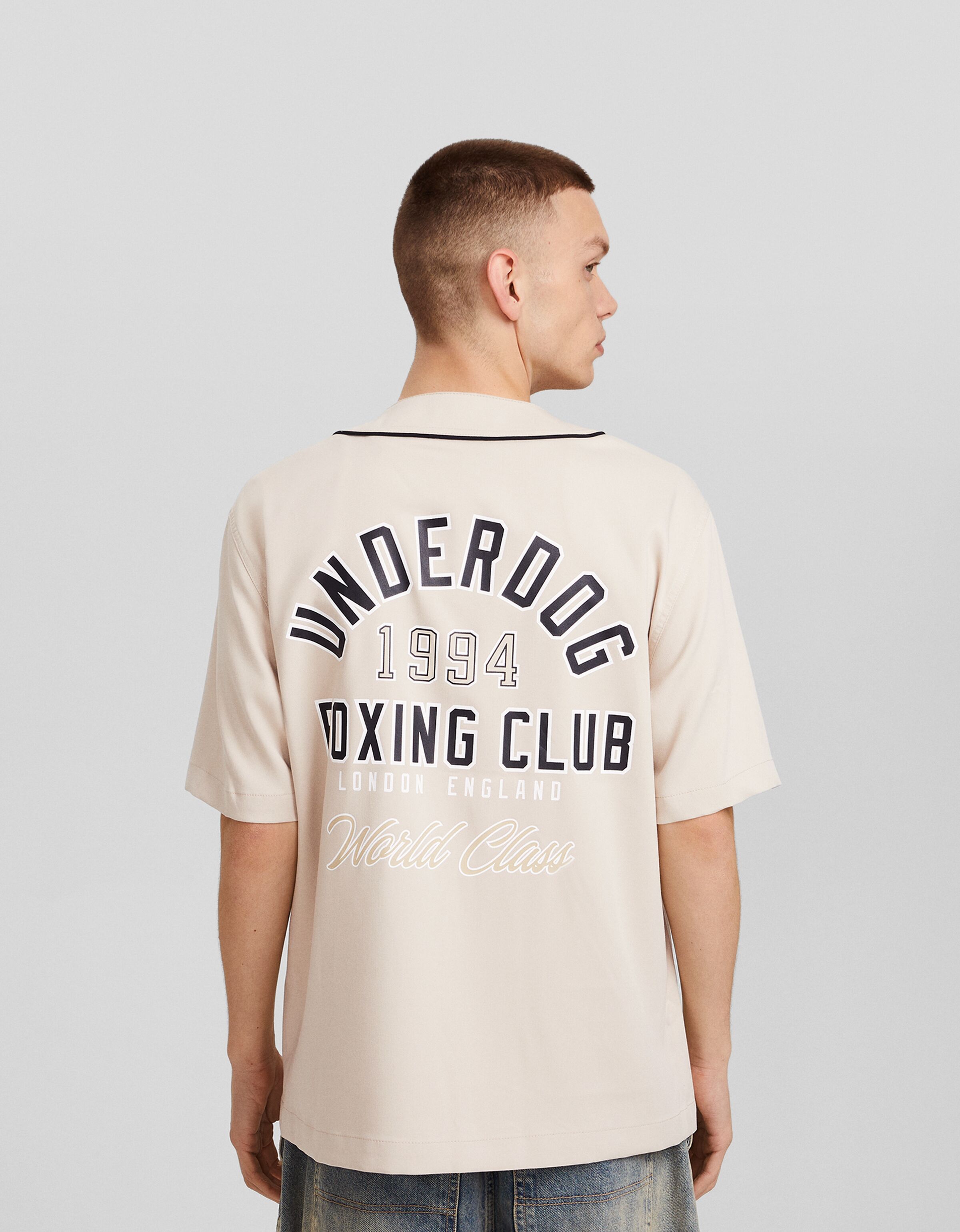 Camisa manga corta beisbolera tailoring print