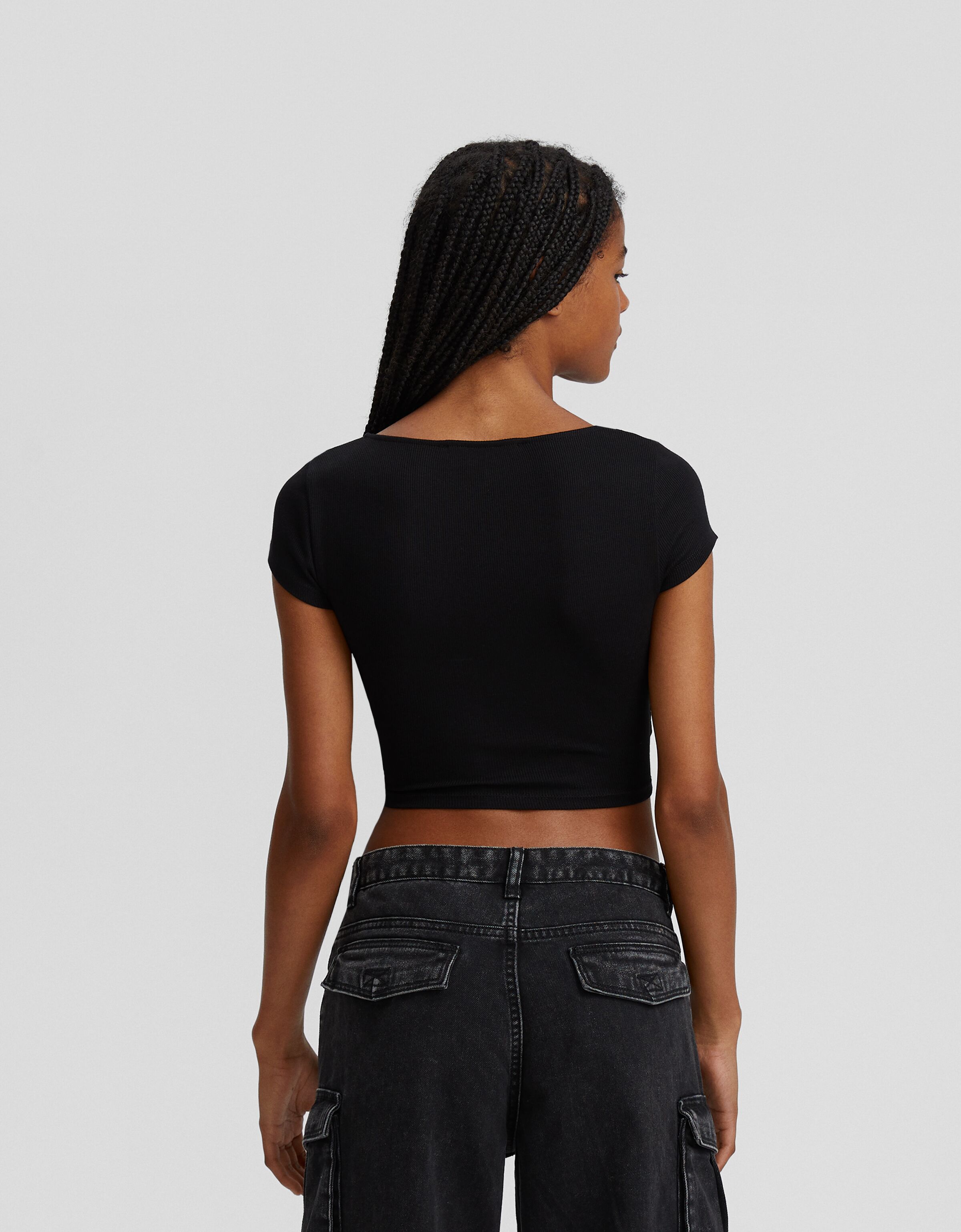 Camiseta manga corta bailarina rib