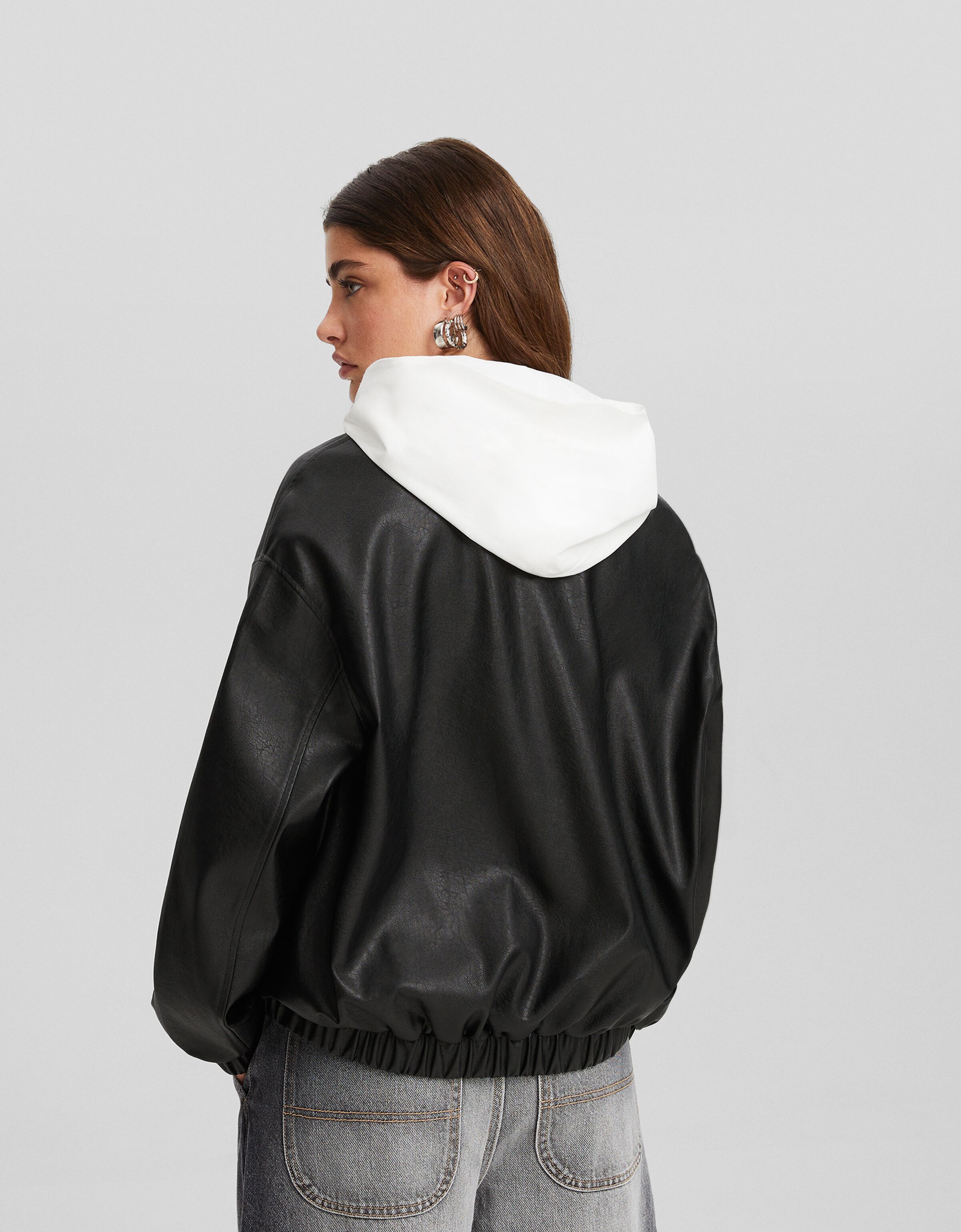 Cazadora dad fit efecto piel