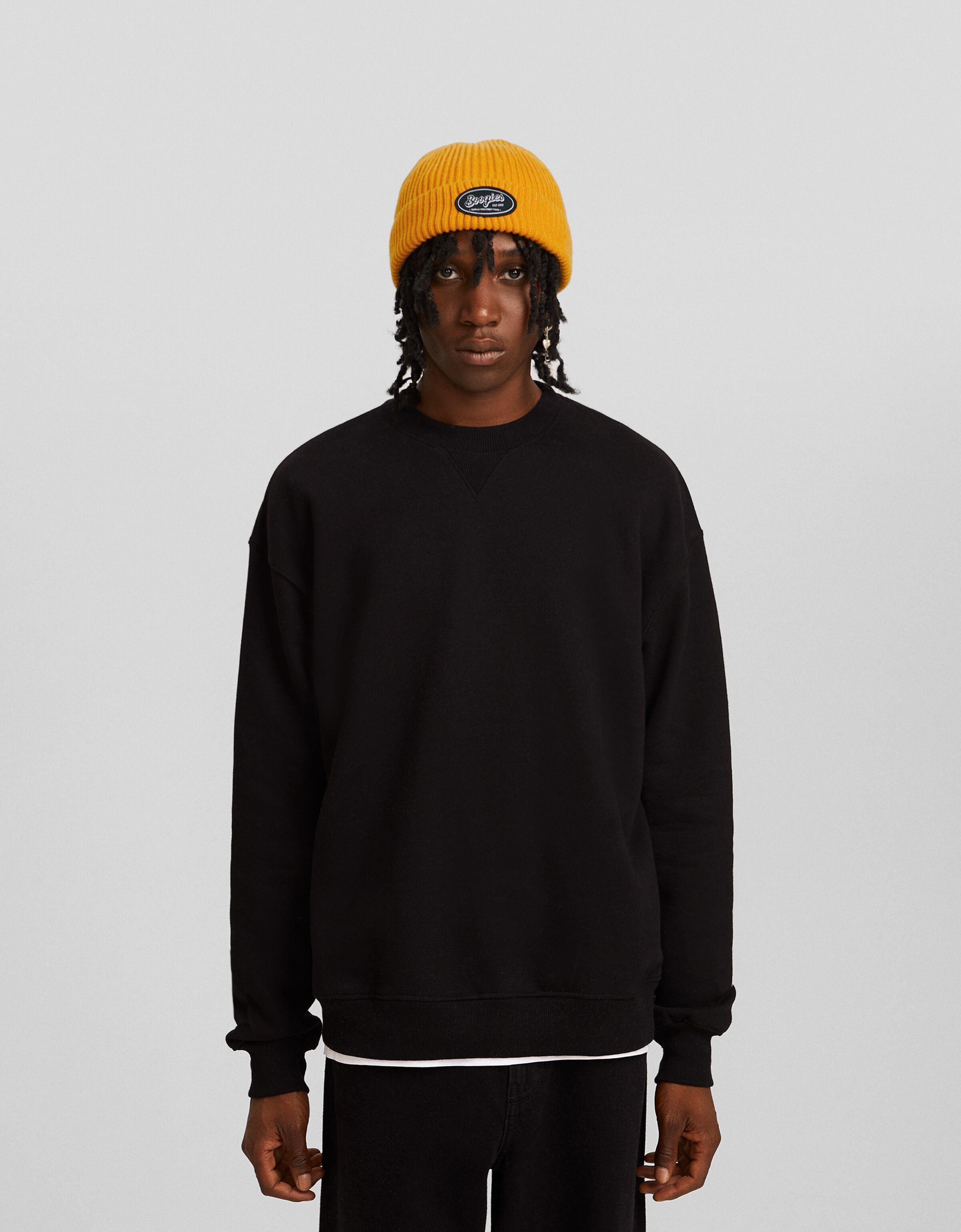 Beanie corto rib parche