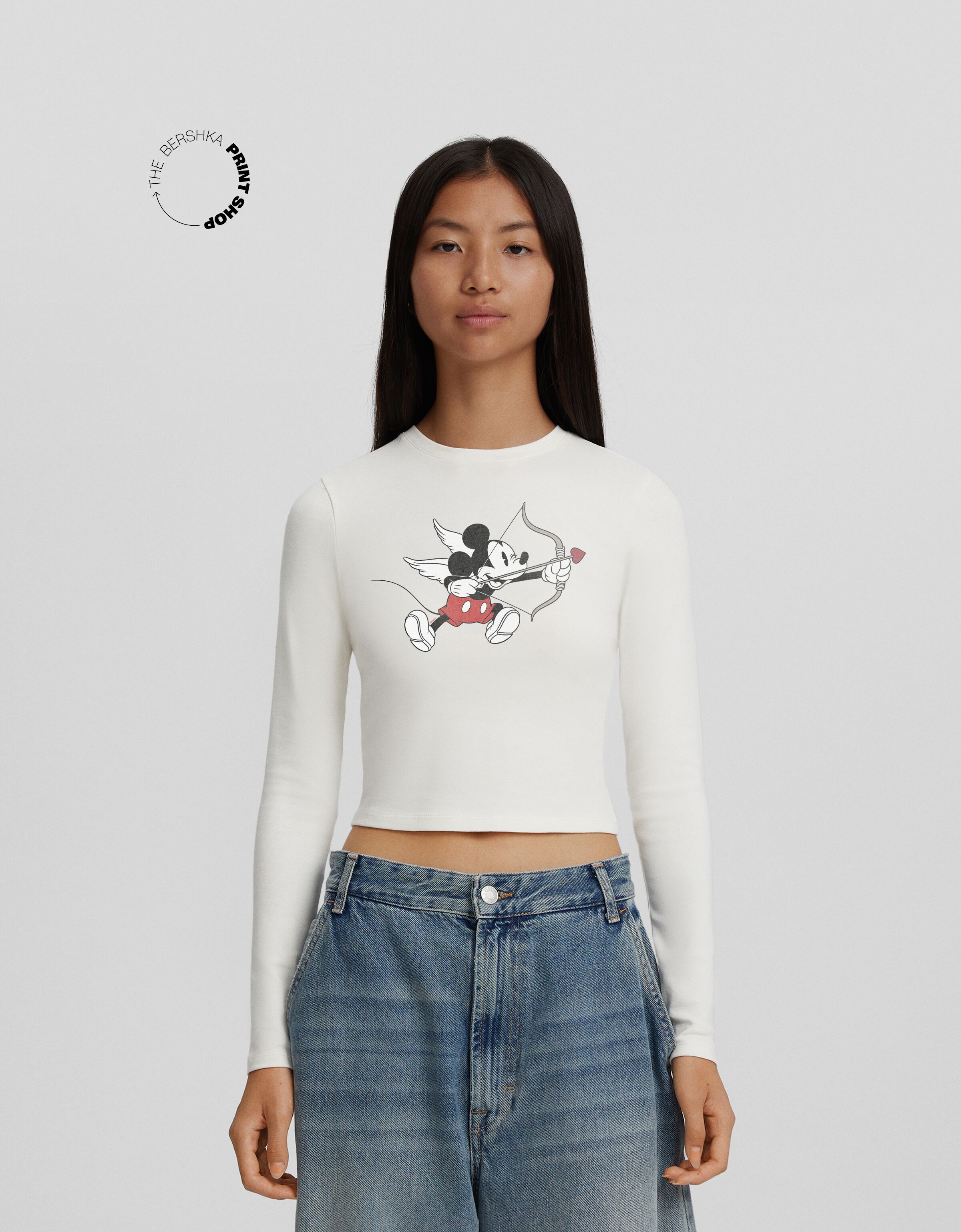 Camiseta Mickey manga larga print