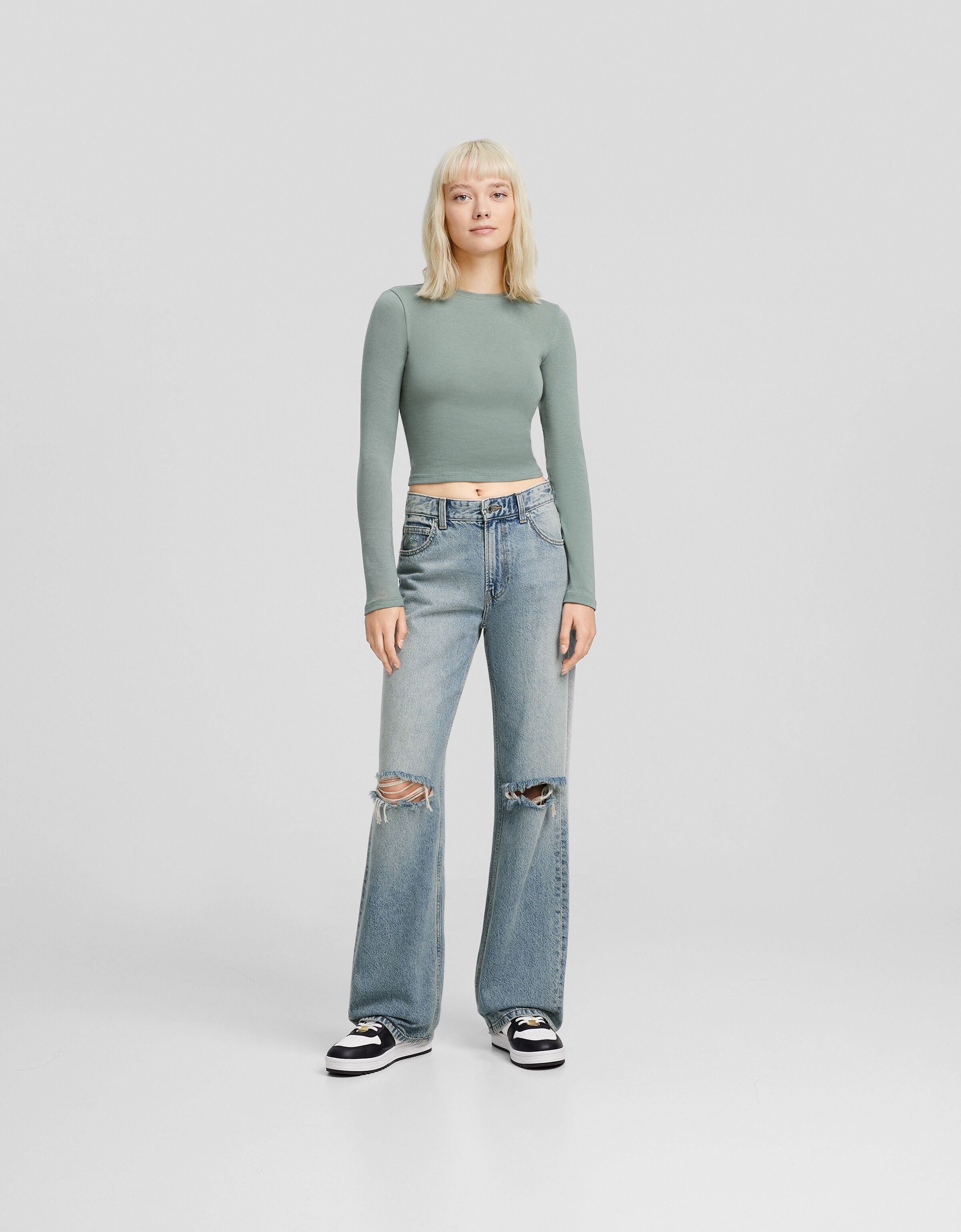 Jeans 90's wide leg rotos