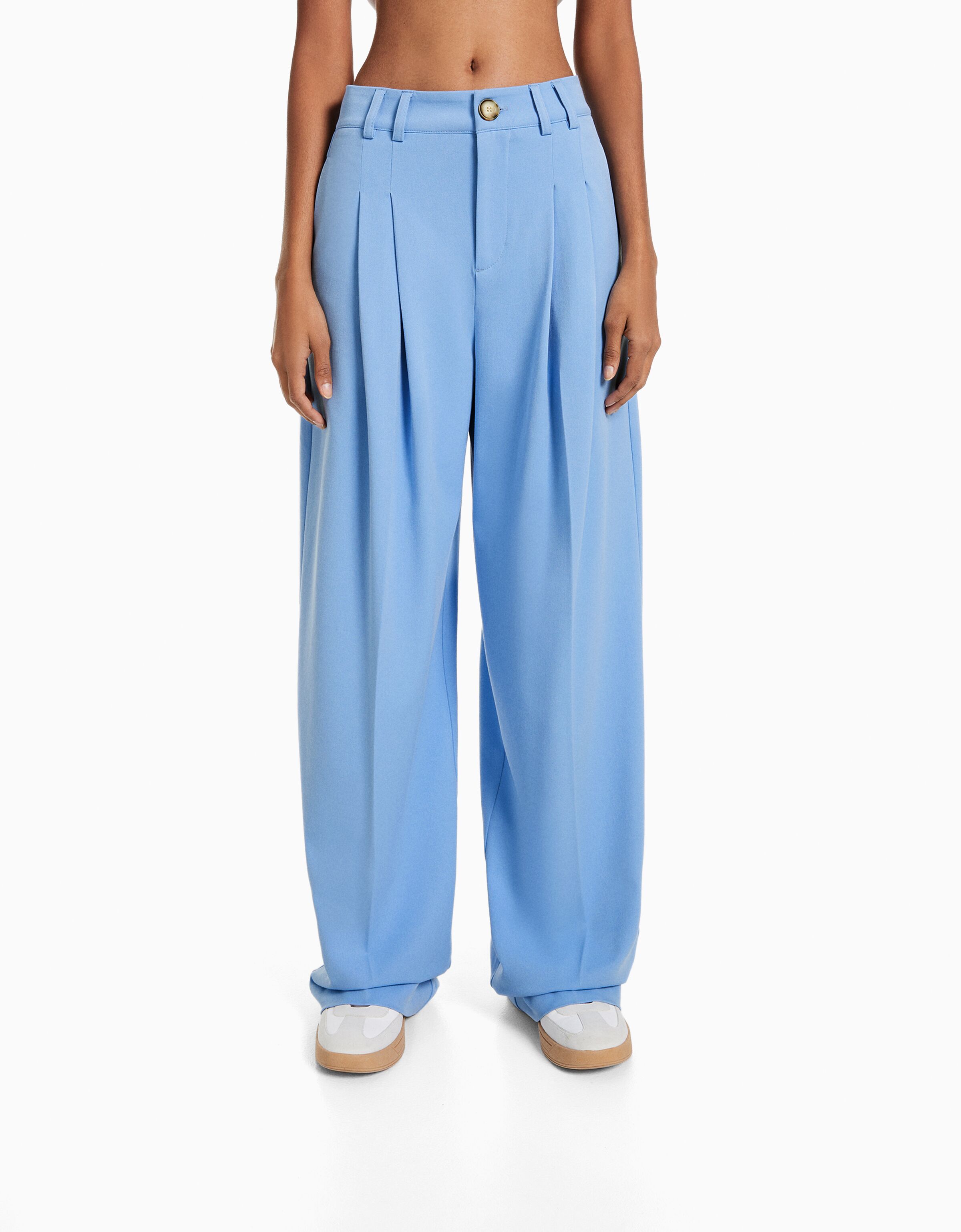 Pantalón straight tailoring pliegues