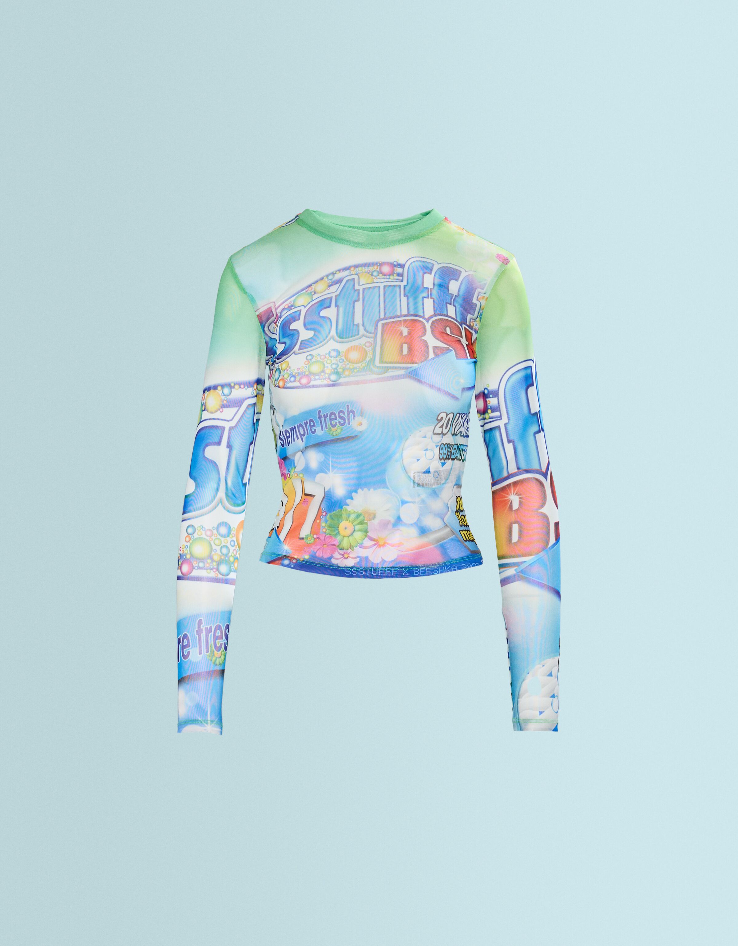 Camiseta SSSTUFFF X BERSHKA manga larga tul print