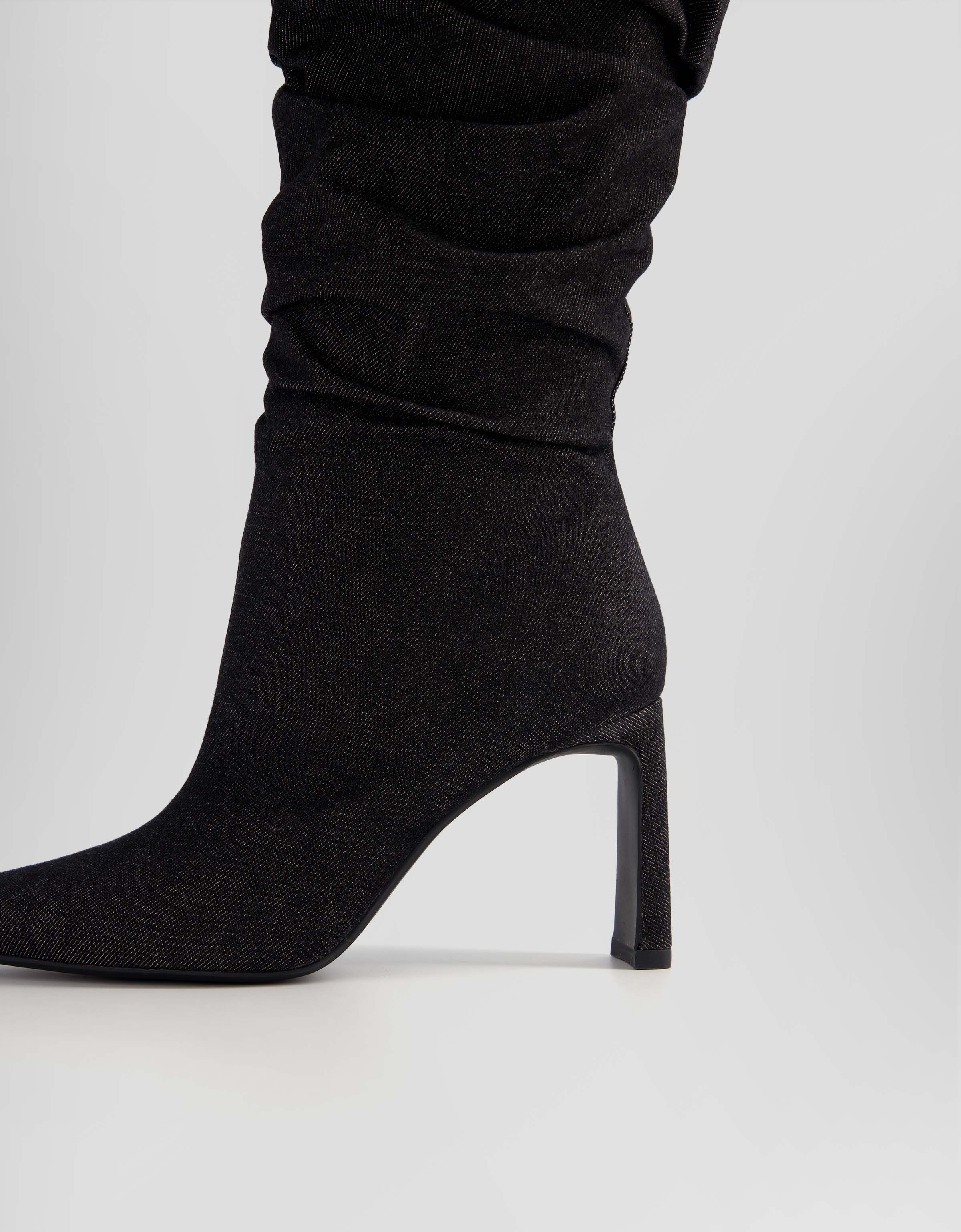 Botas tacón denim slouchy