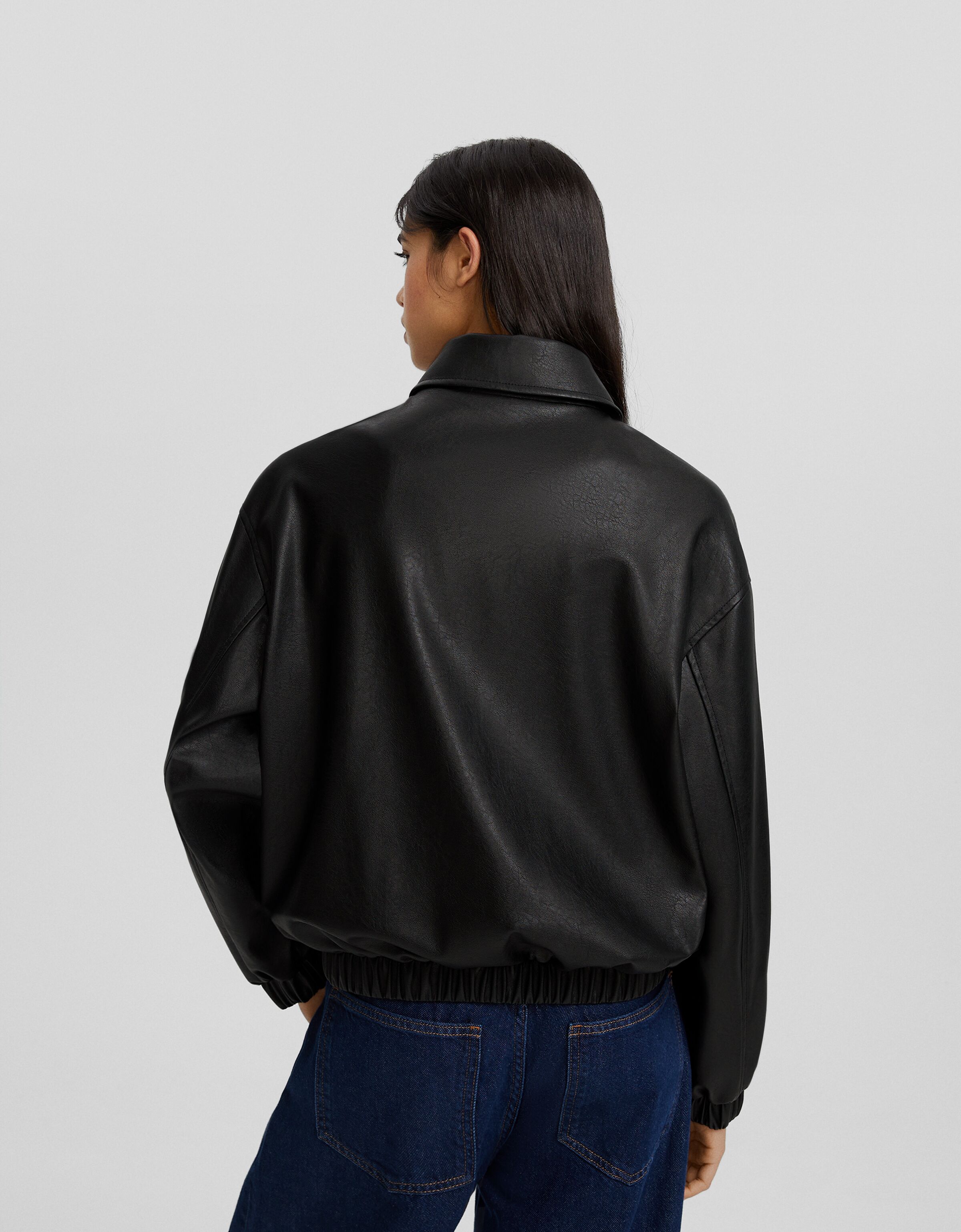 Cazadora dad fit efecto piel