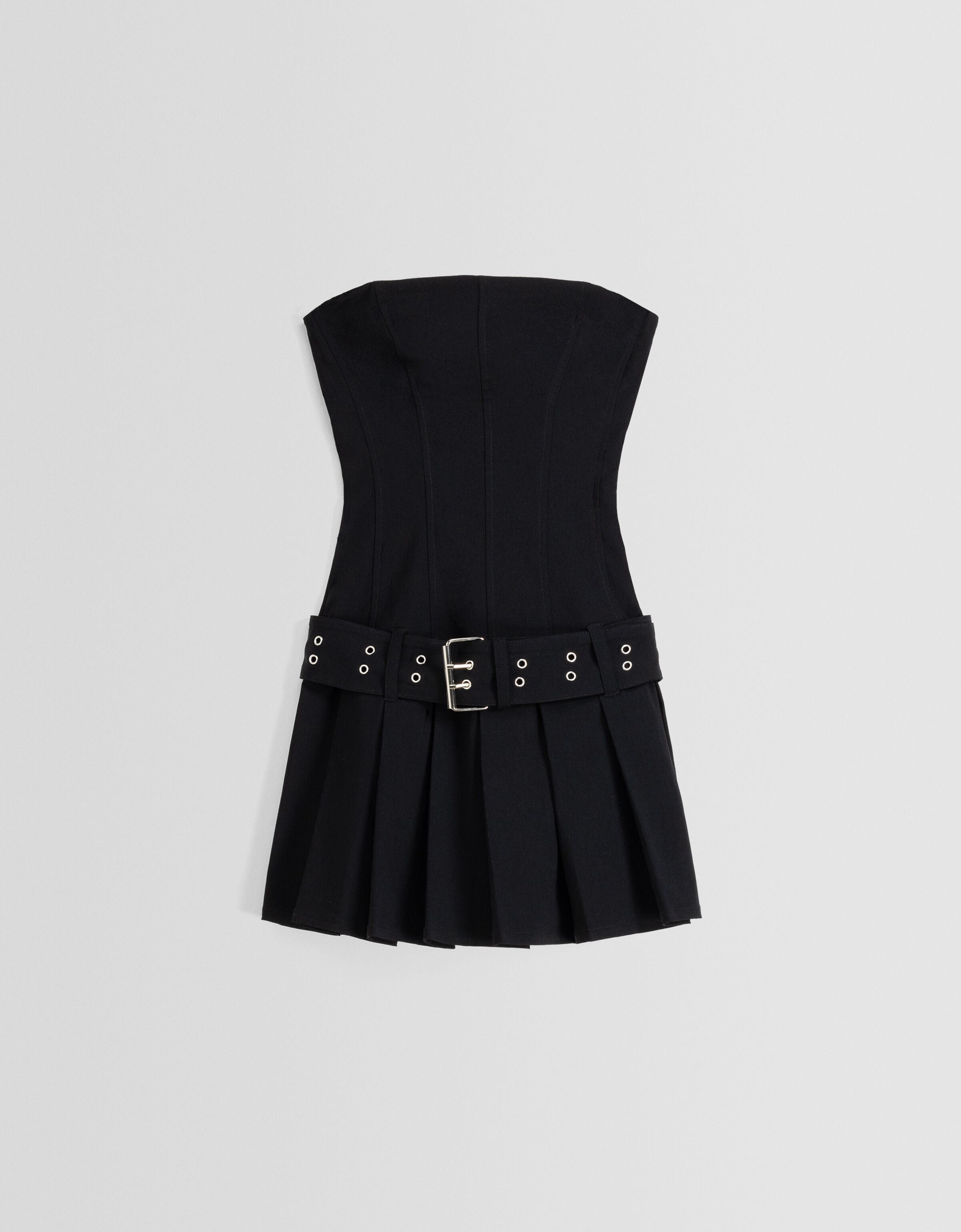 Vestido mini bandeau tablas rayas