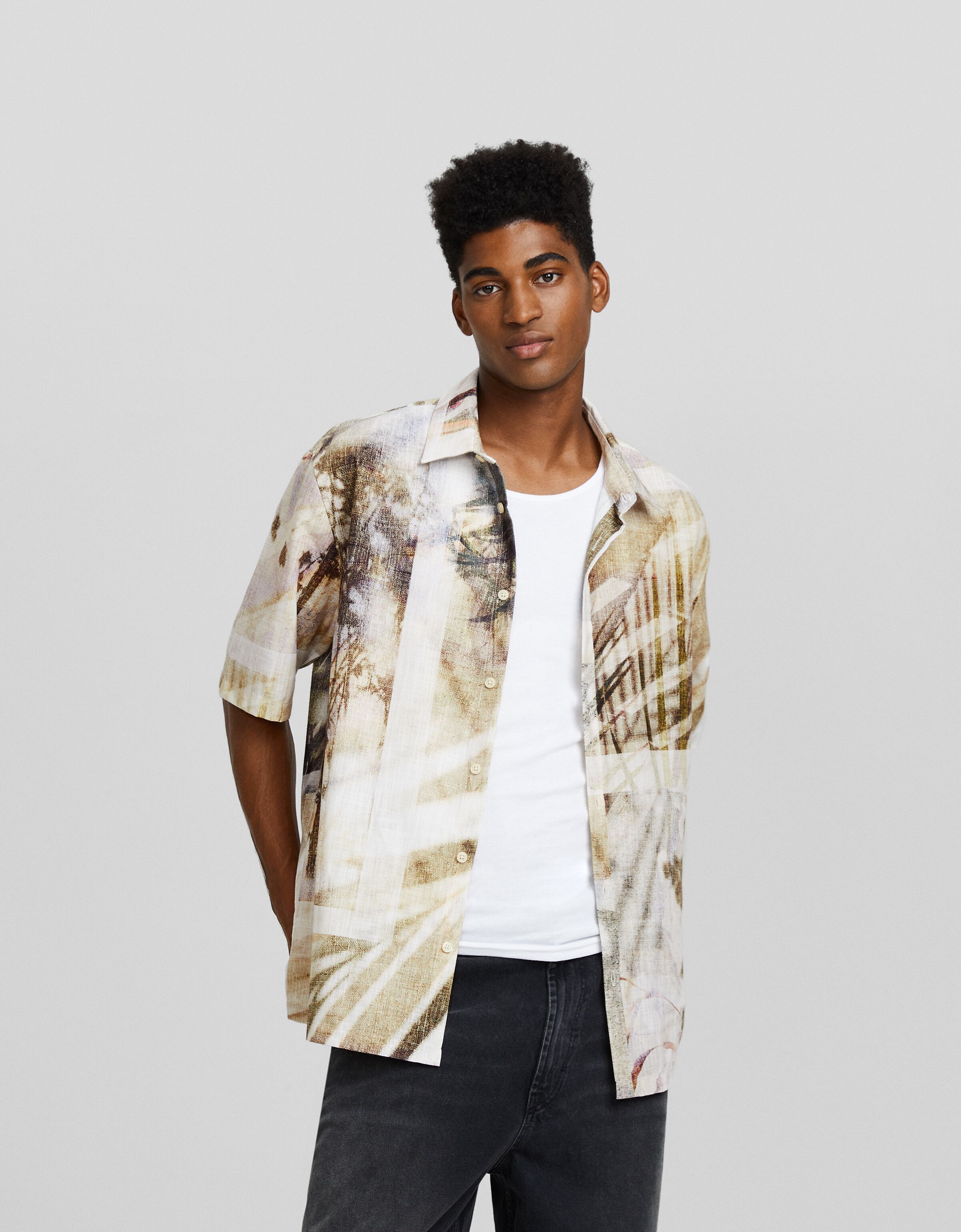 Camisa manga corta rústica print