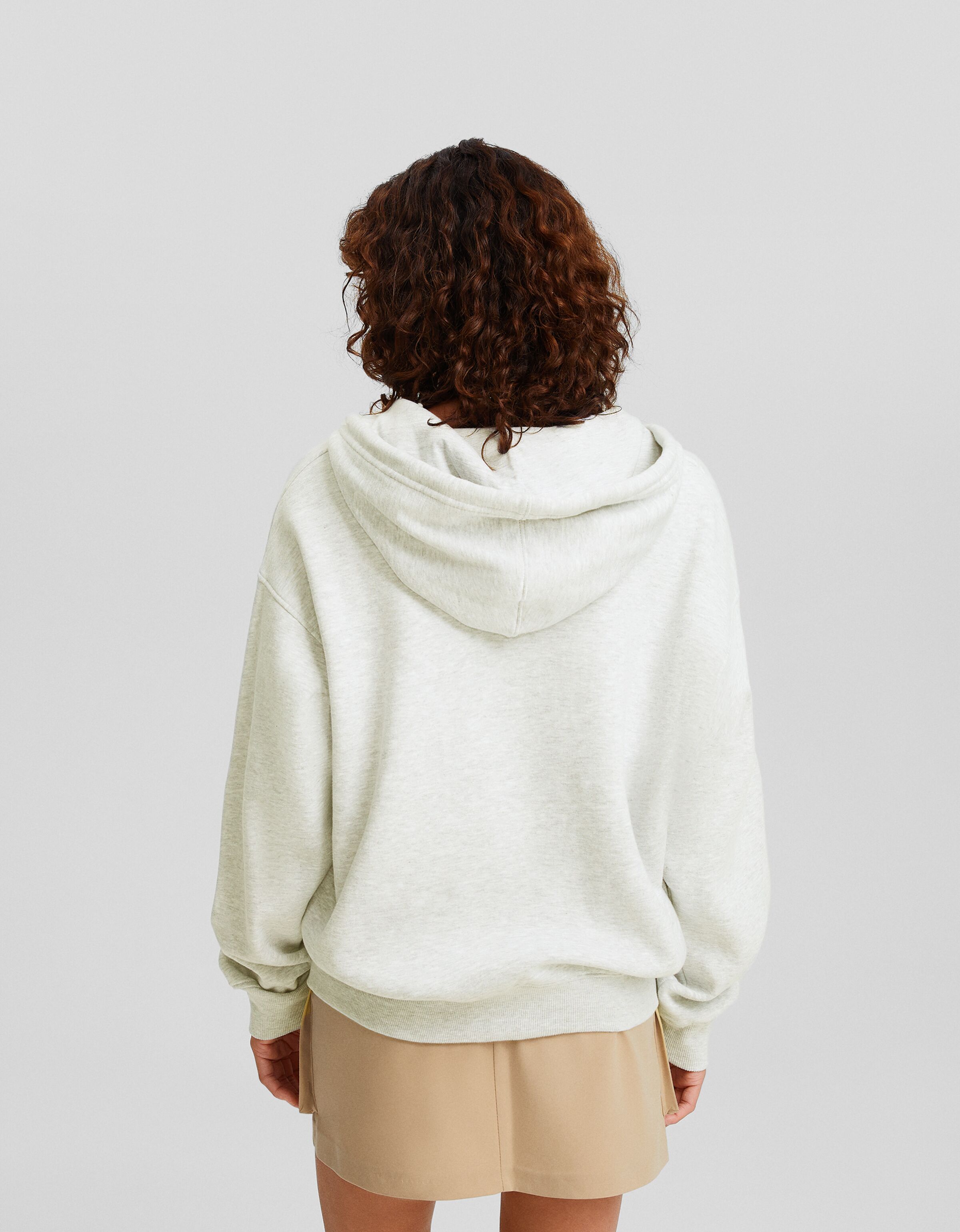 Sudadera cremallera capucha oversize