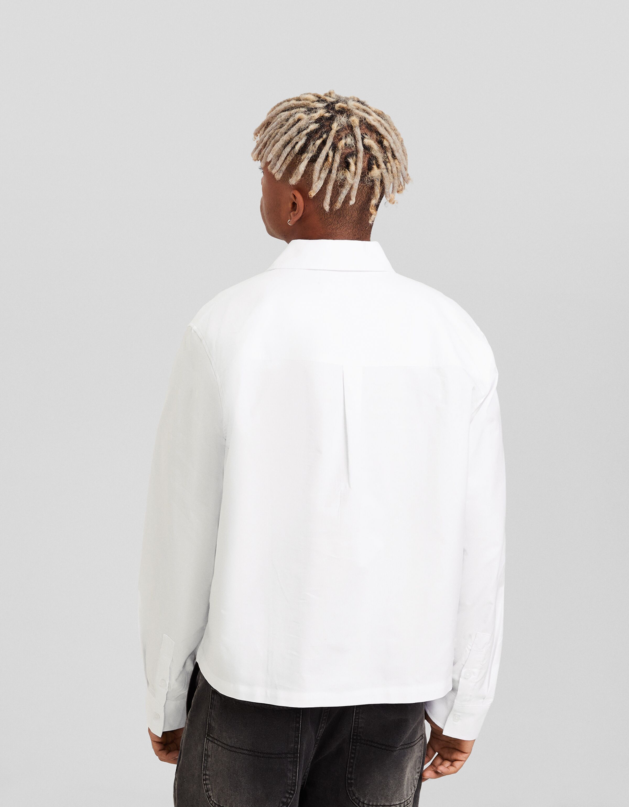 Camisa manga larga cropped oxford