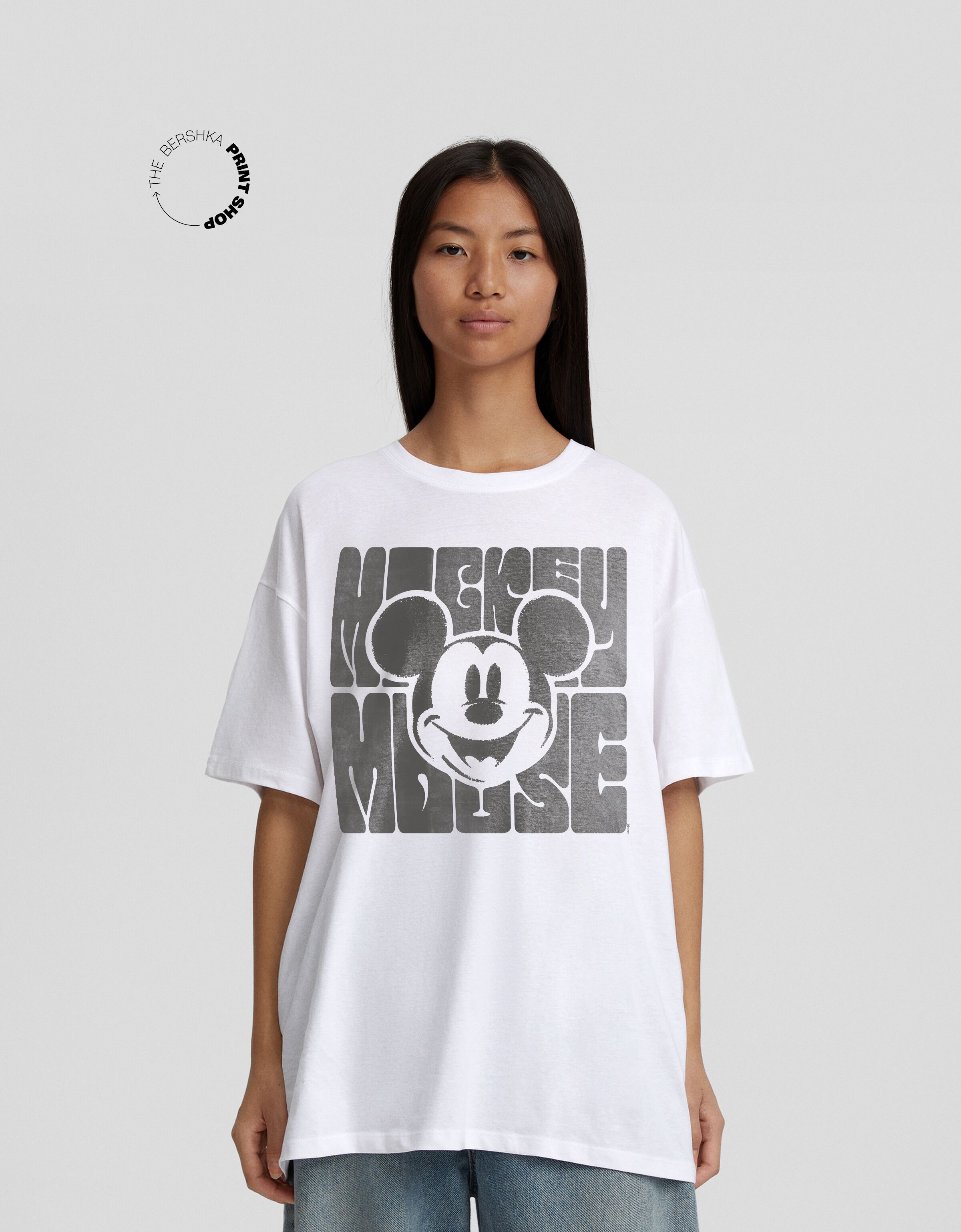 Camiseta Mickey manga corta oversize fit print
