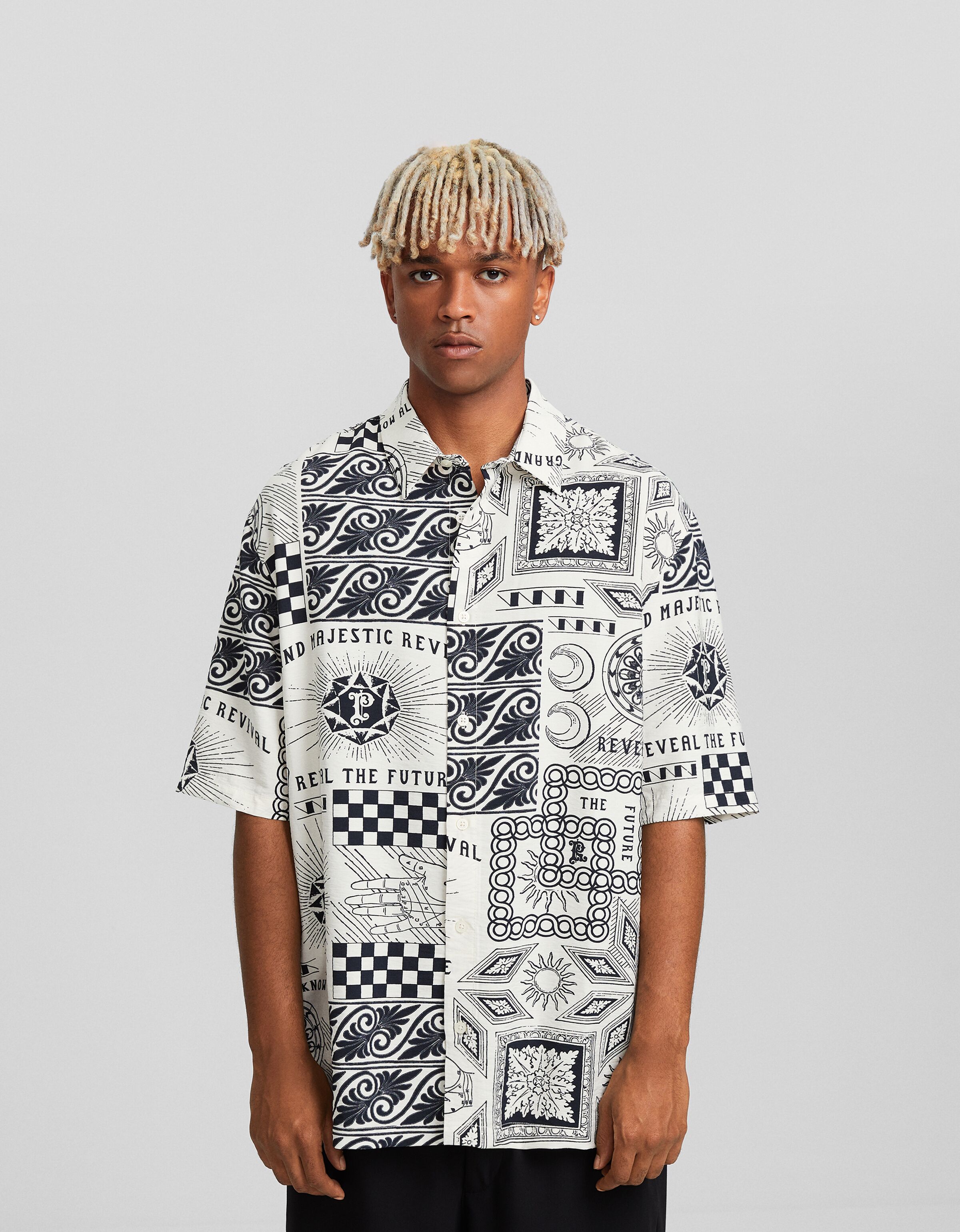 Camisa manga corta rústica print