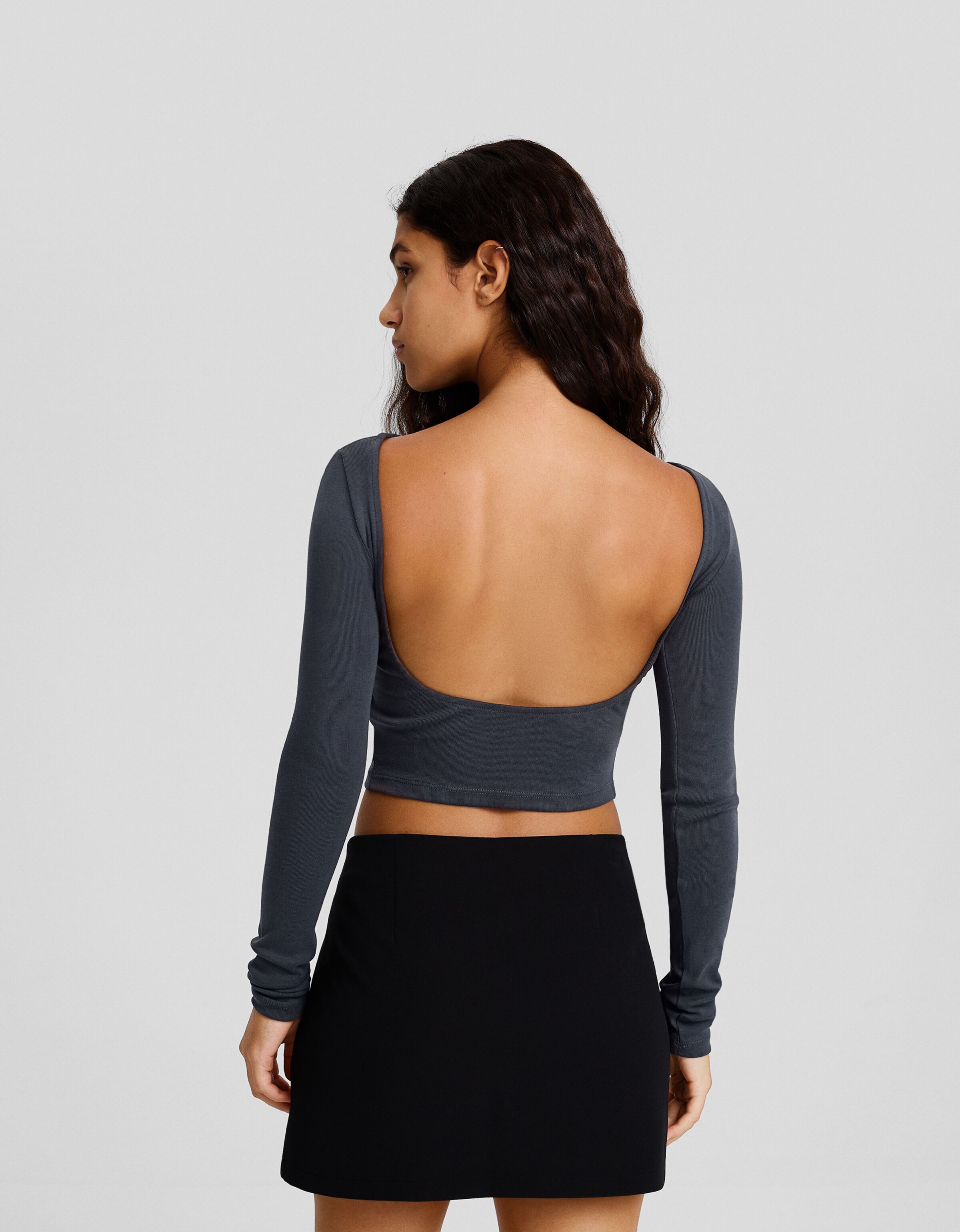 Camiseta manga larga espalda descubierta print