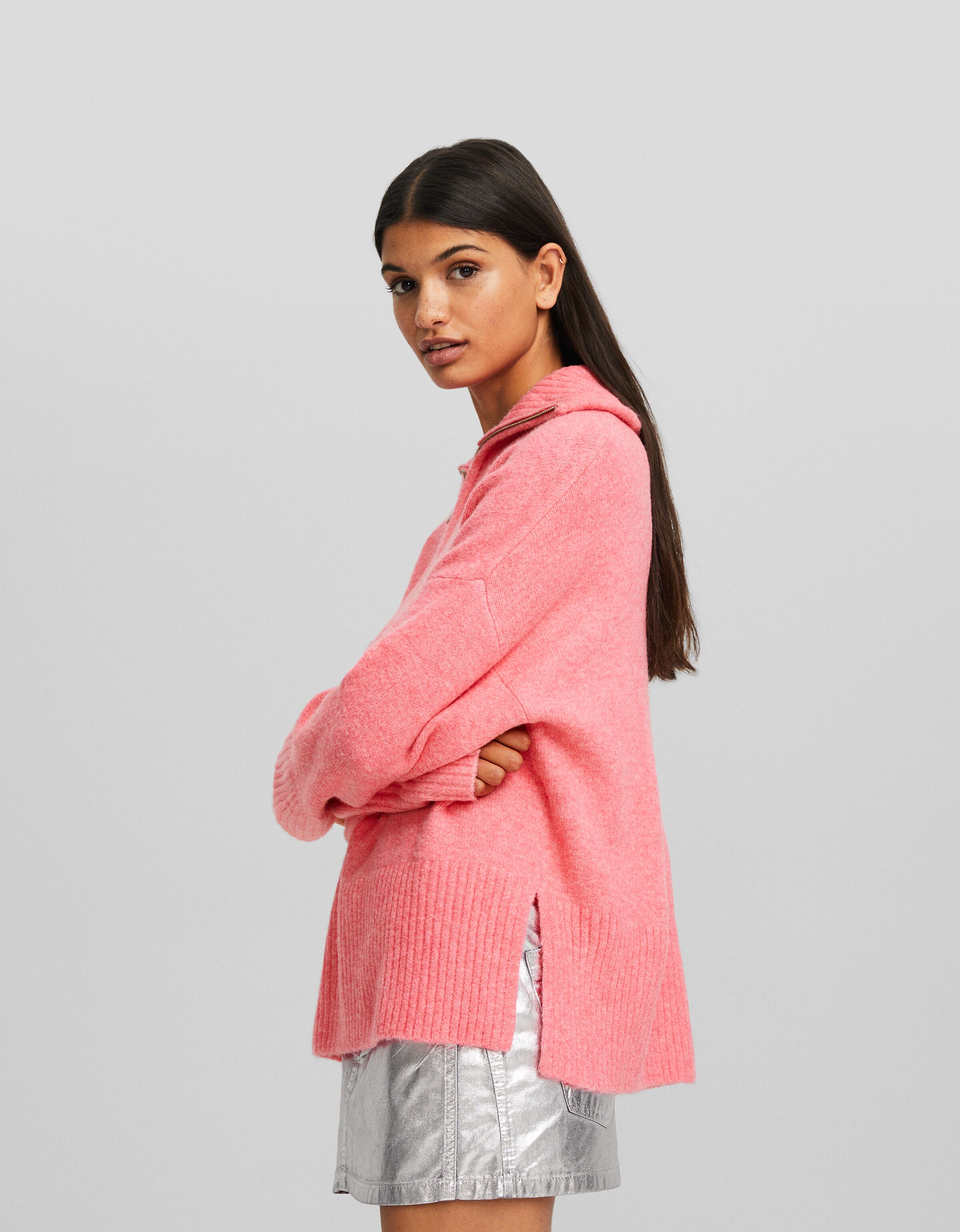 Jersey cuello subido cremallera