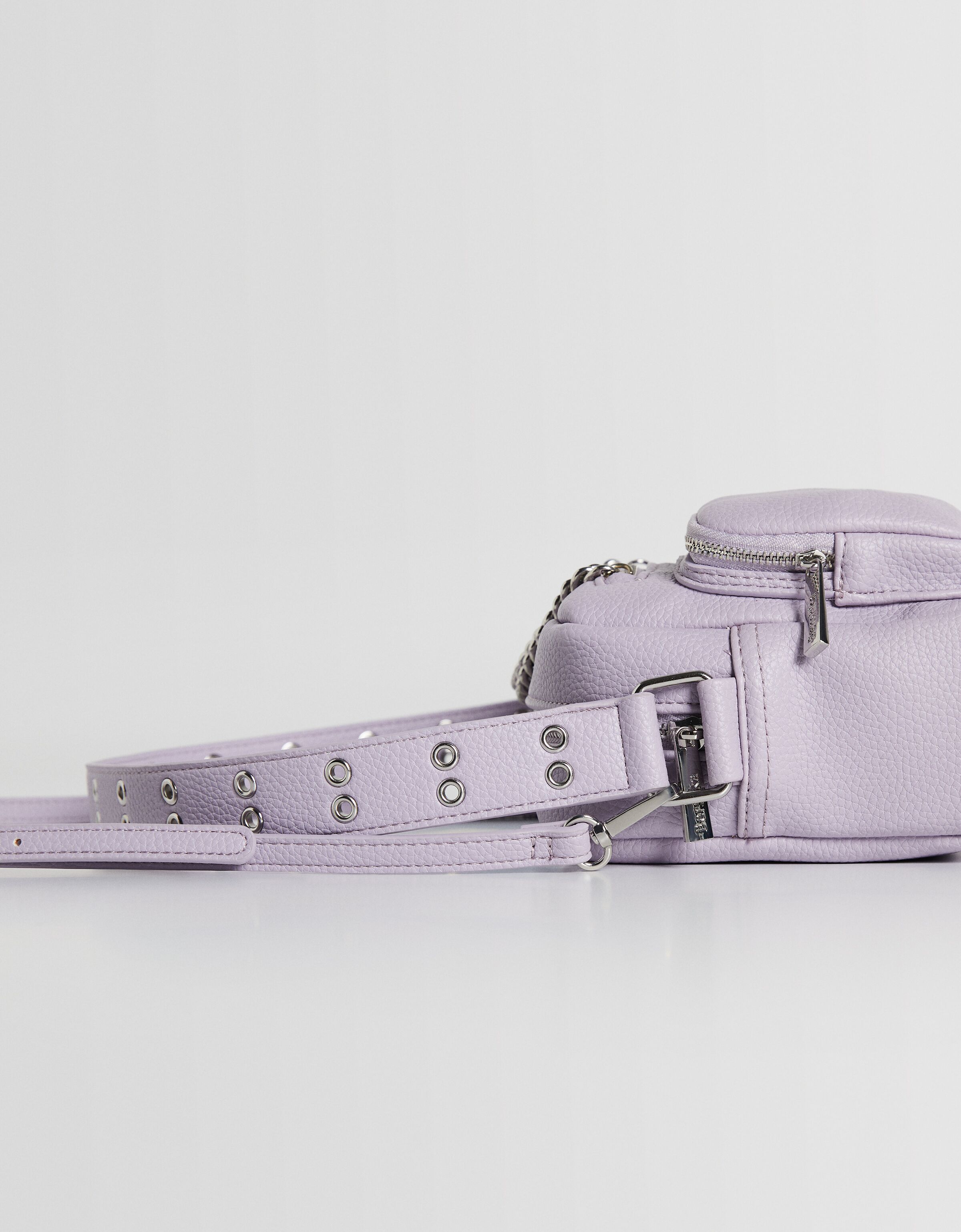 Bolso bandolera multiposición cadena bolsillos