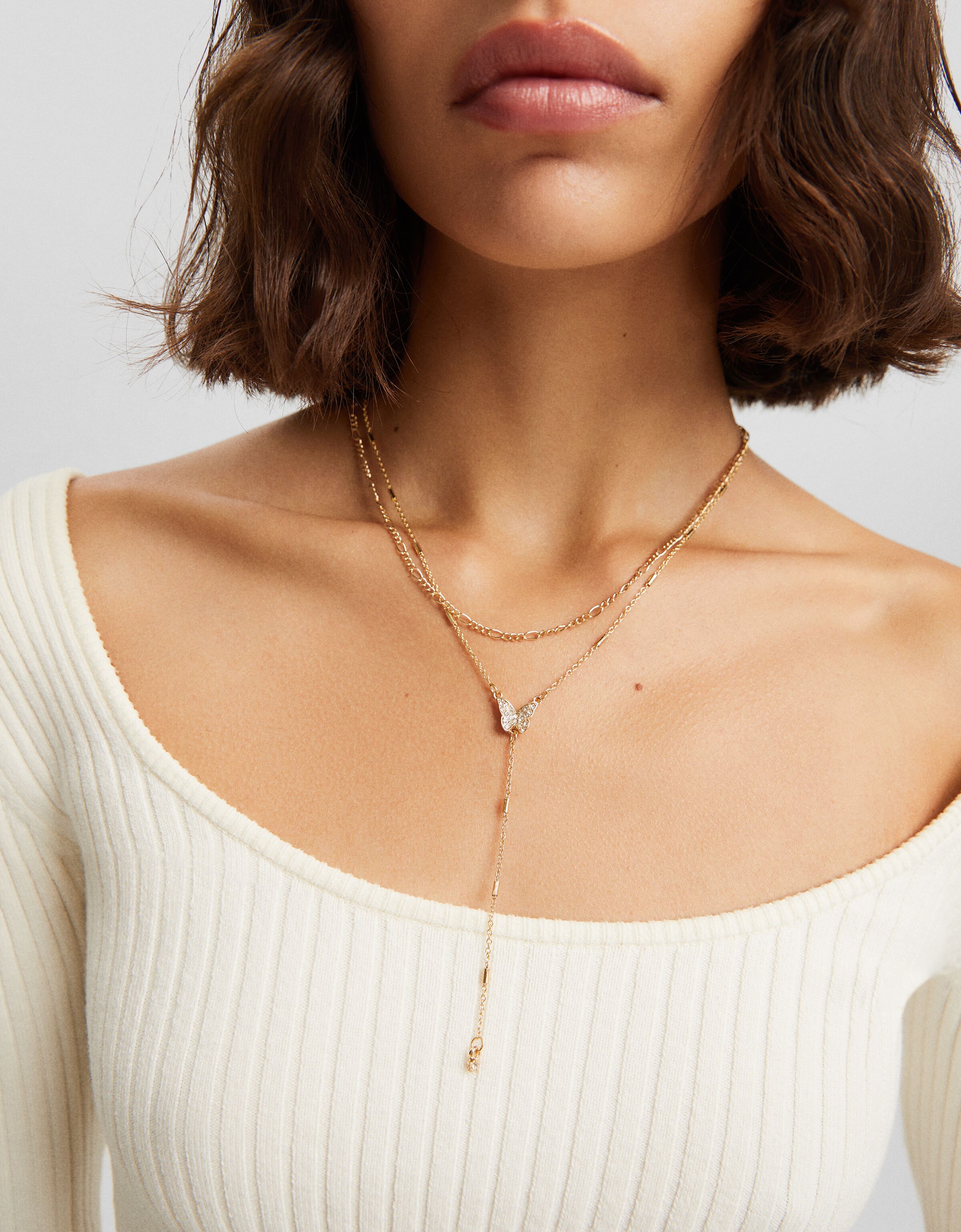 Set 4 collares cadena colgante