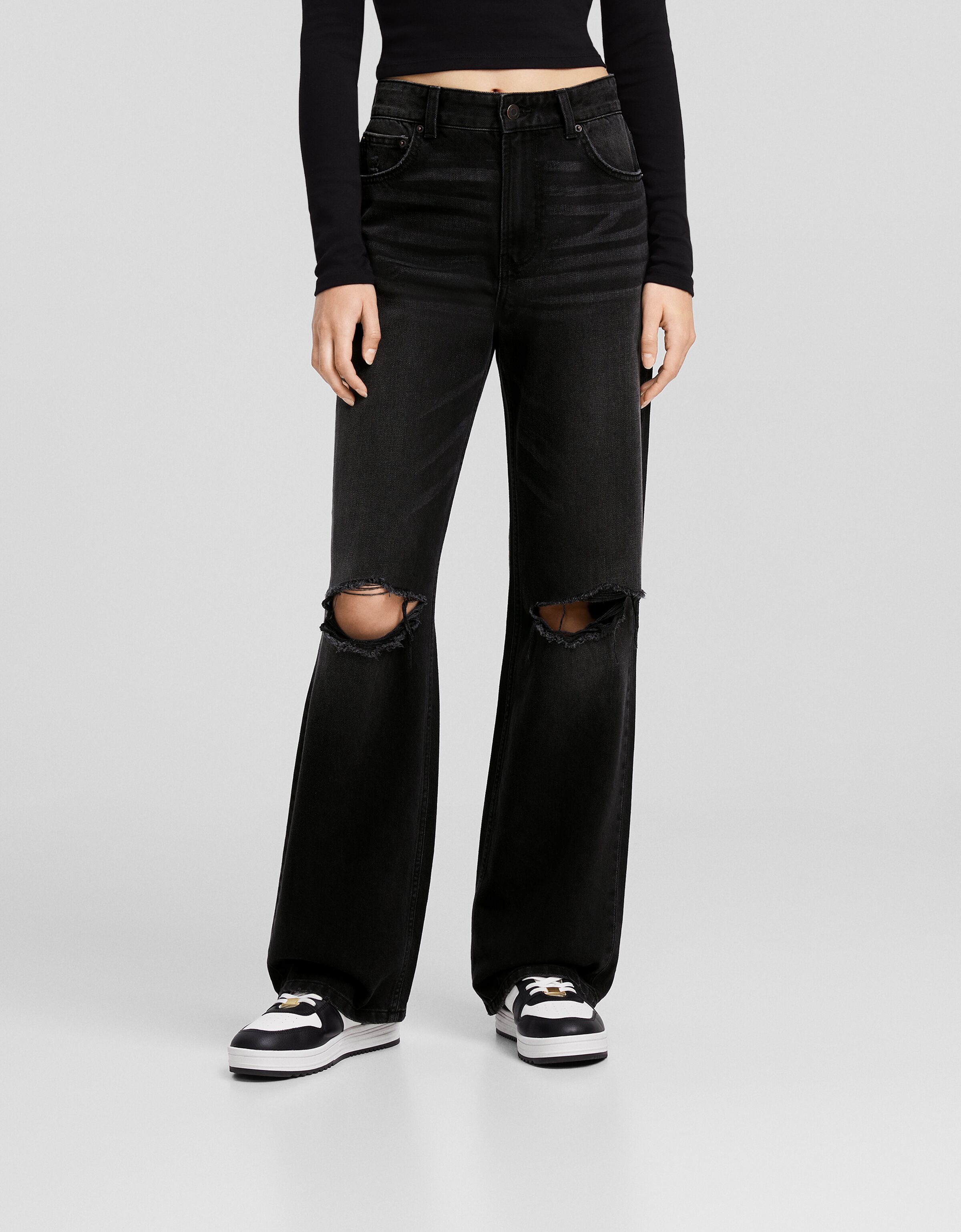 Jeans 90's wide leg rotos