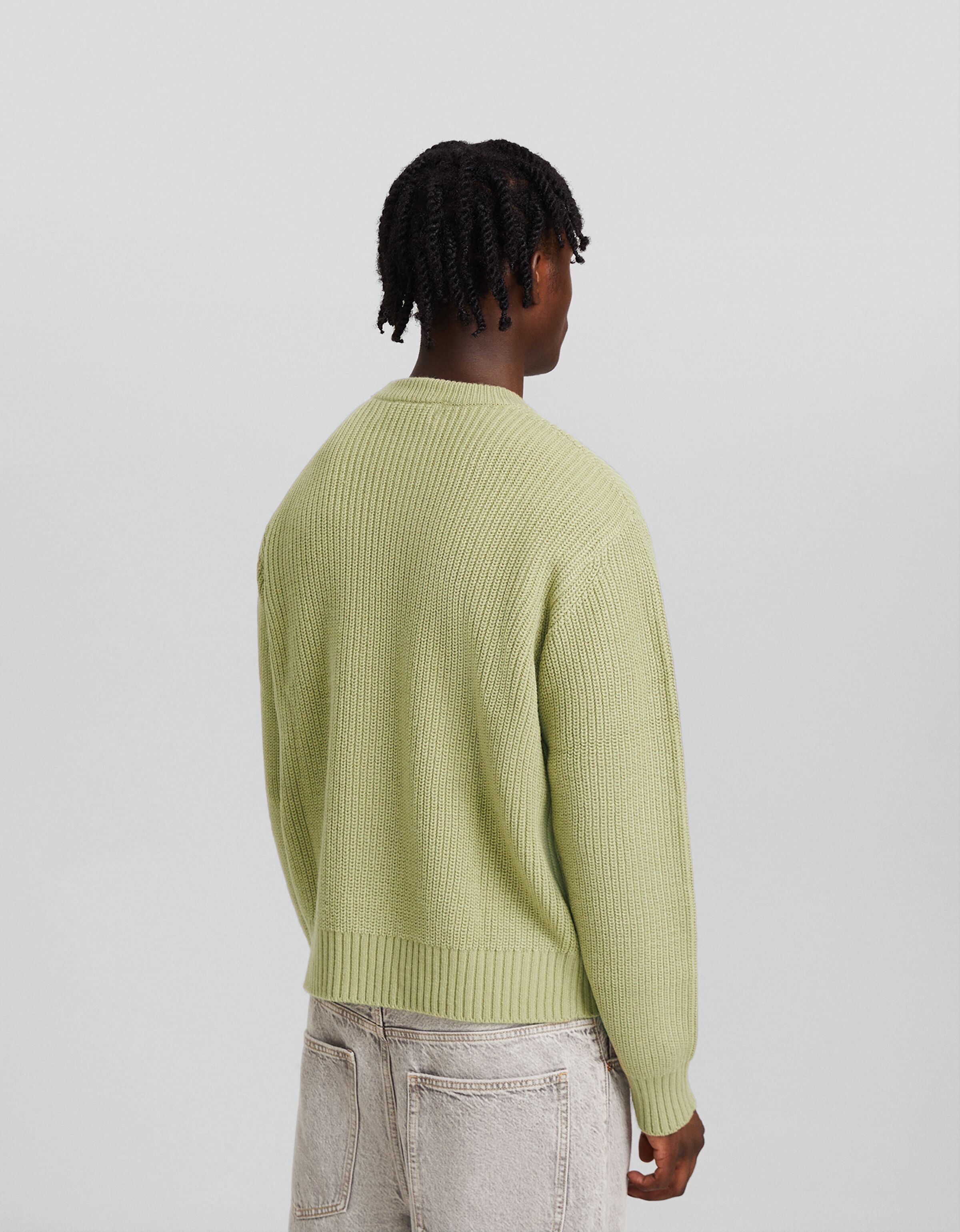 Jersey cuello redondo estructura con lana