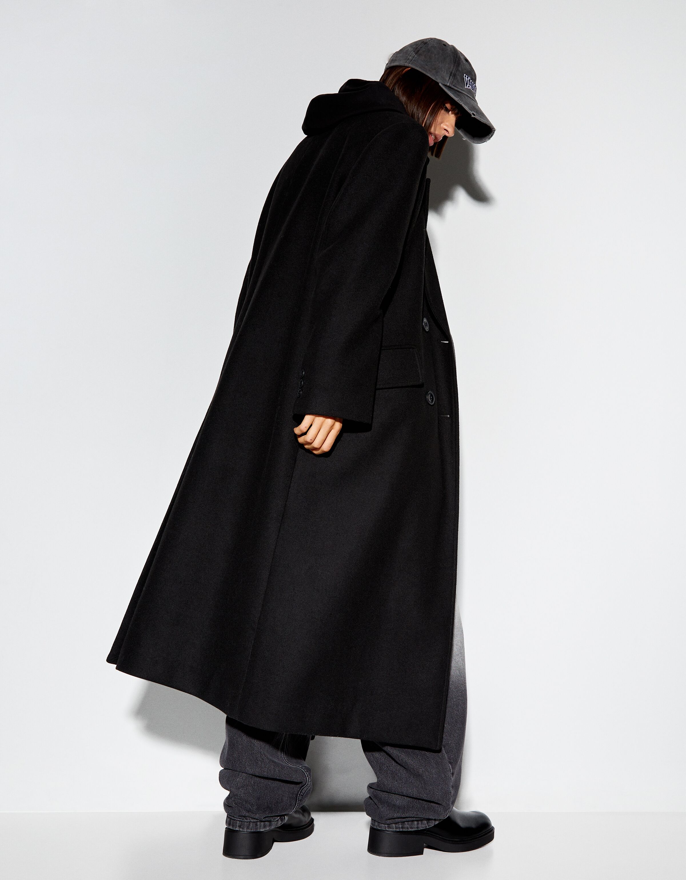 Abrigo largo con lana