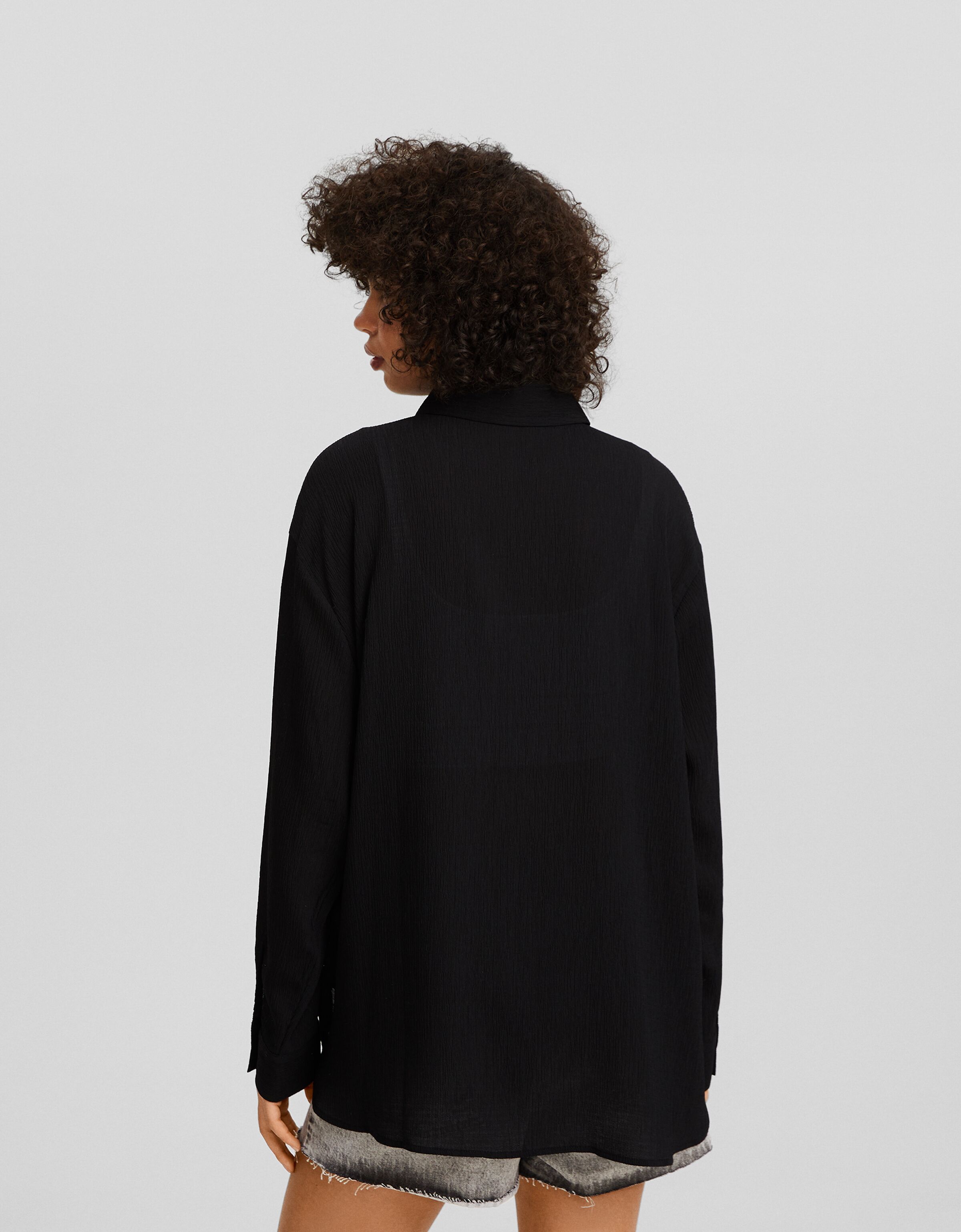Camisa manga larga oversize bambula