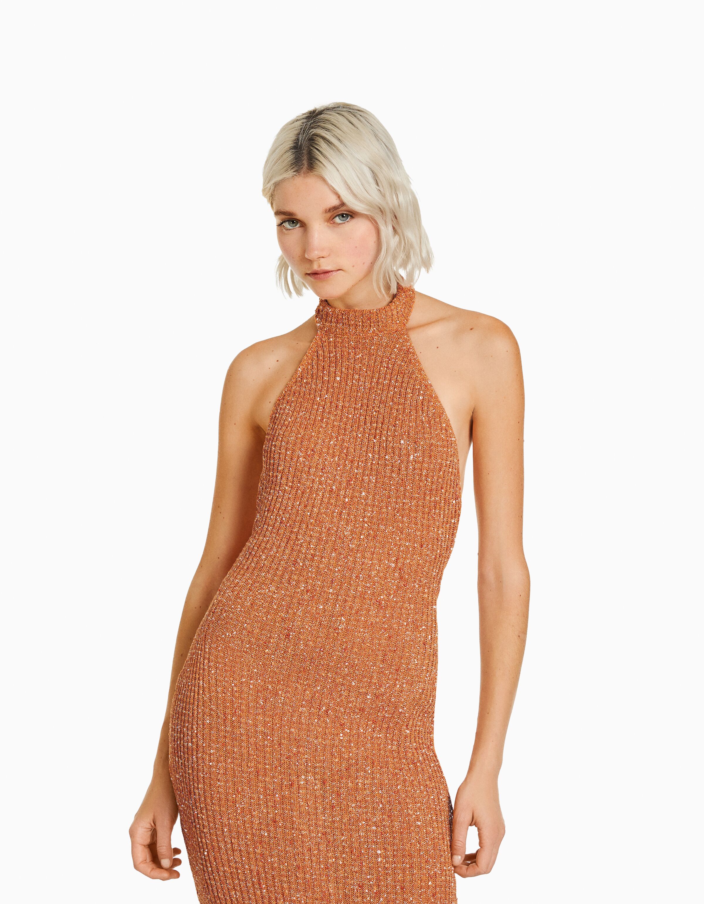 Vestido largo rústico brillo