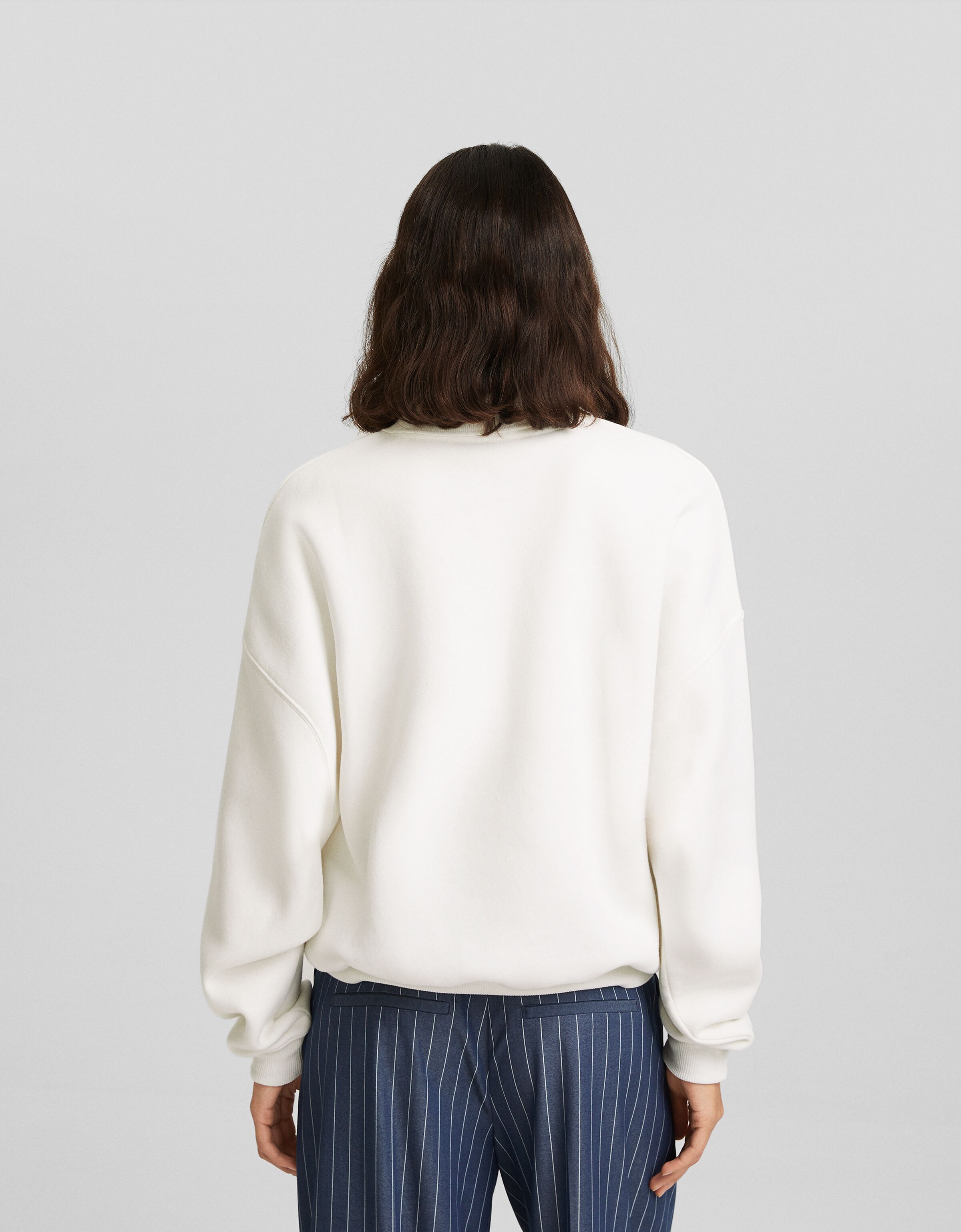 Sudadera cuello polo print