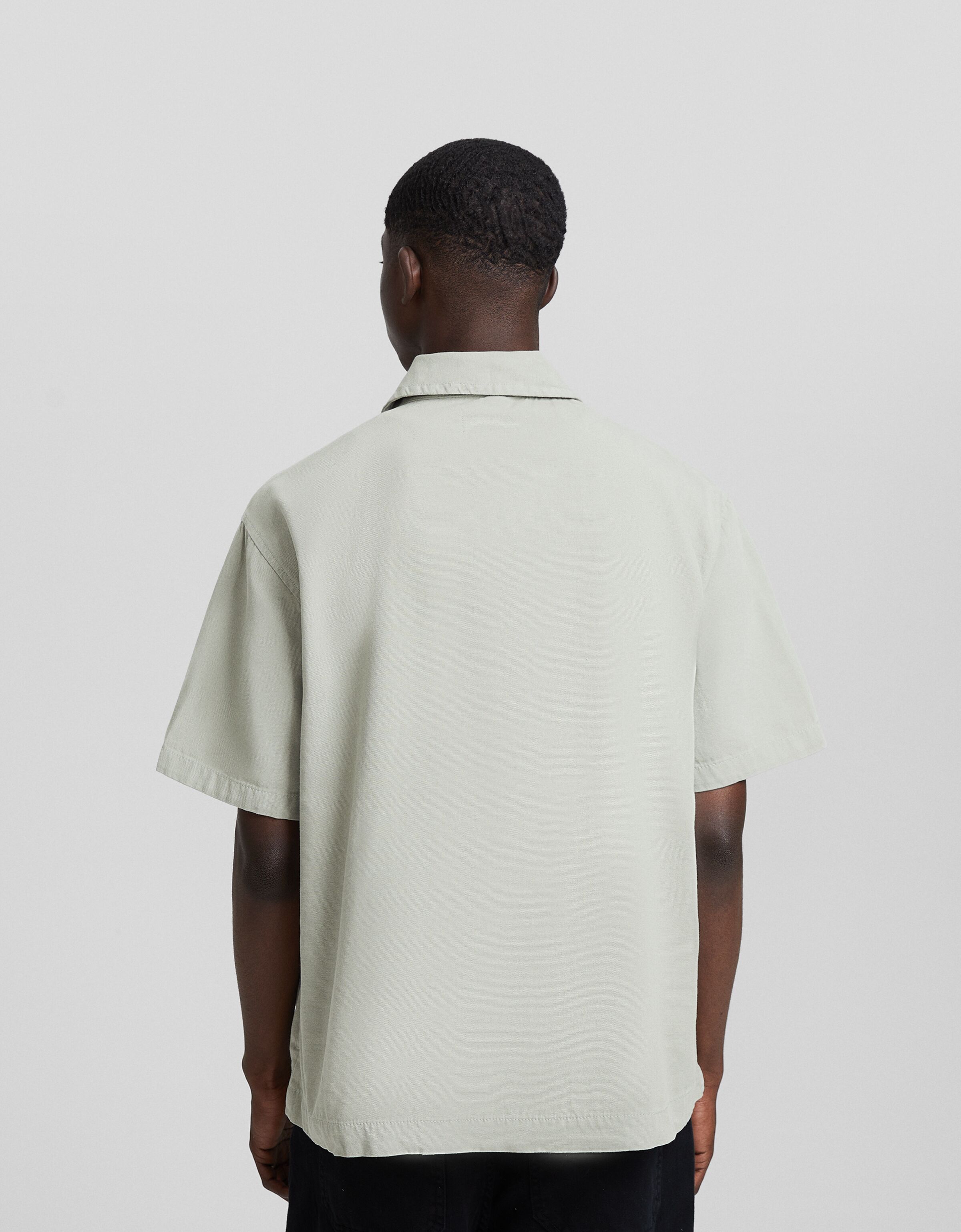 Camisa manga corta algodón parches