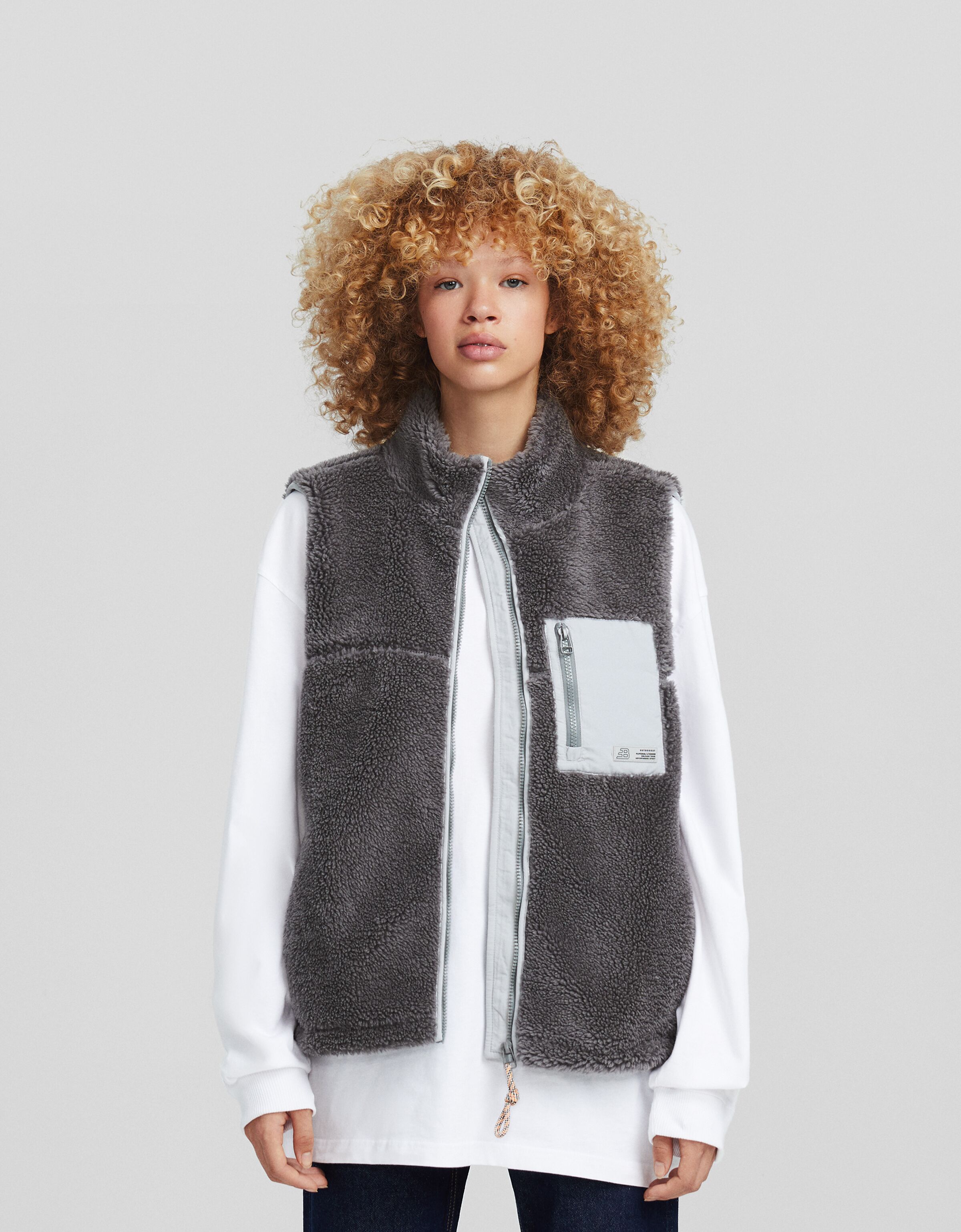 Chaleco borreguillo con nylon