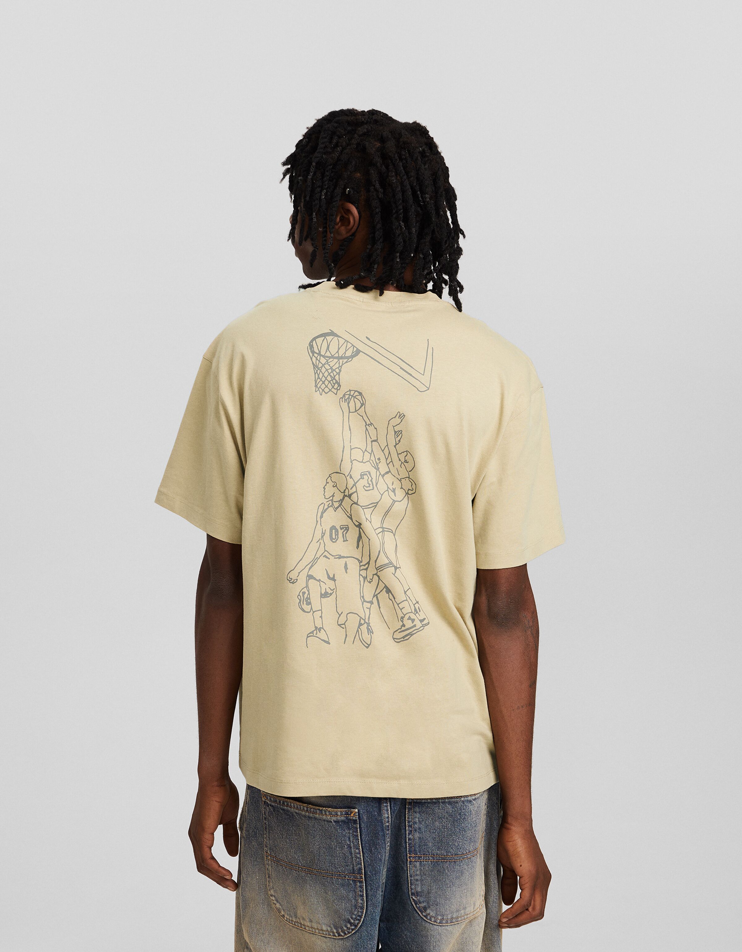 Camiseta manga corta boxy fit print