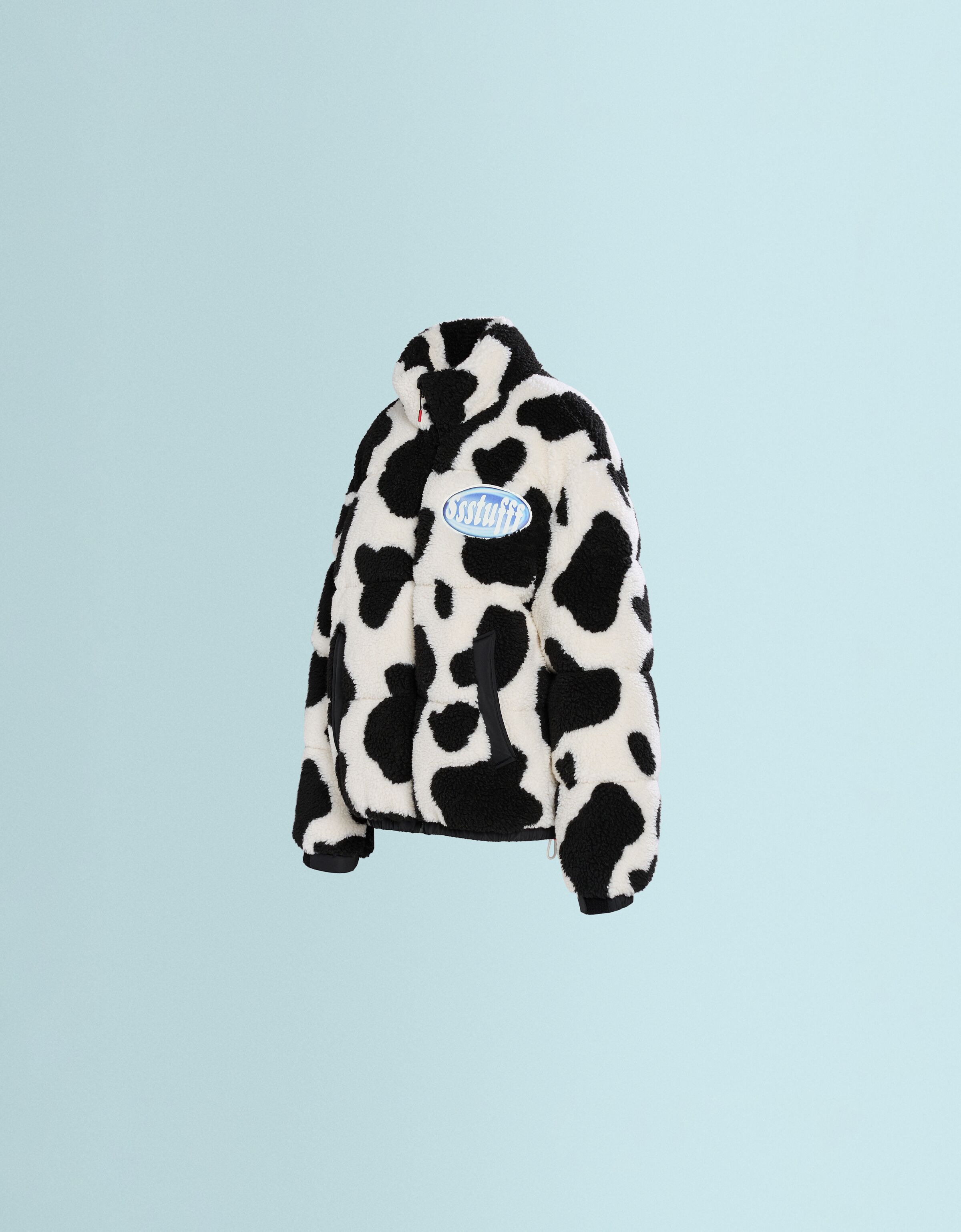 Cazadora SSSTUFFF X BERSHKA acolchada borreguillo animal print parche