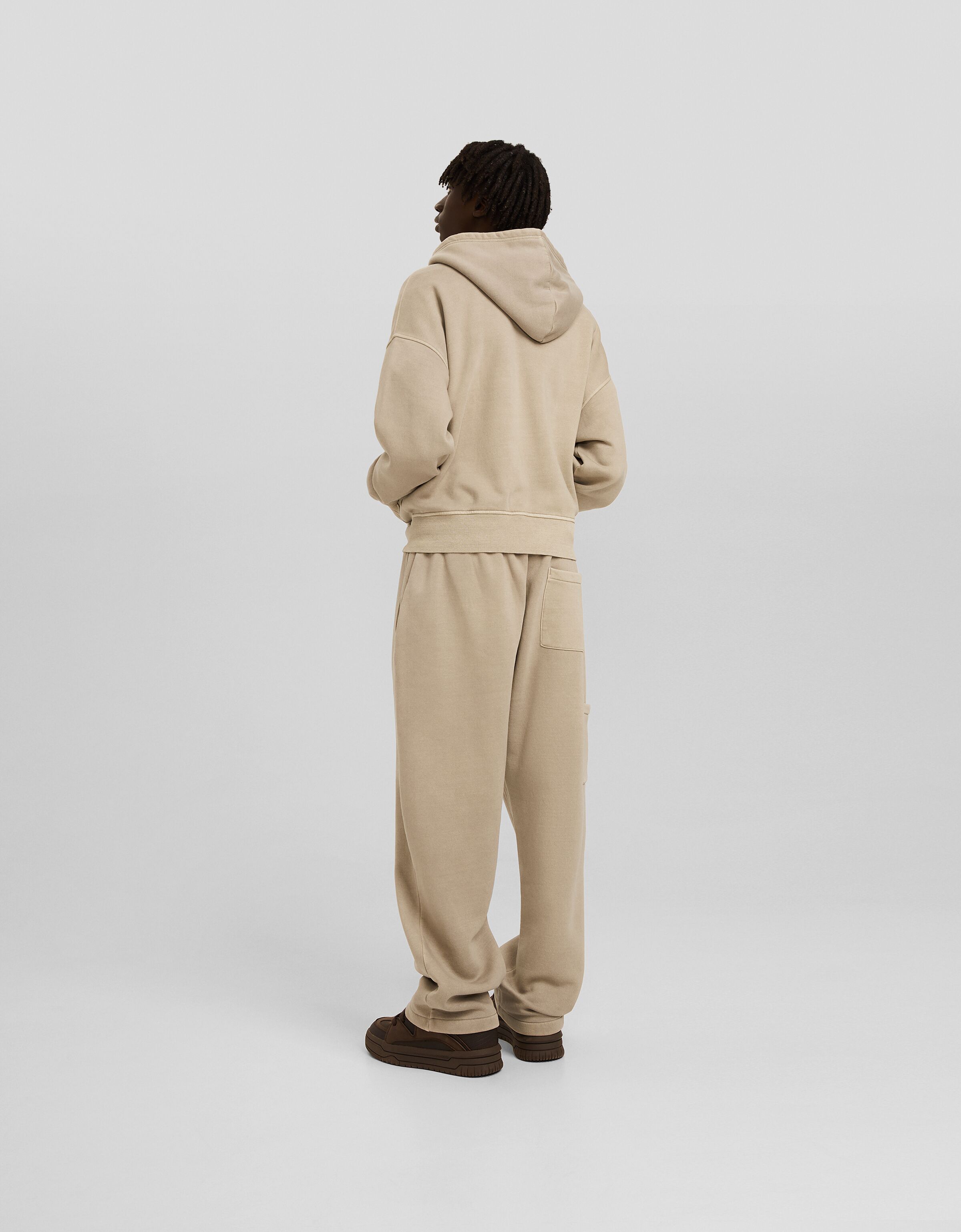 Pantalón wide leg cargo efecto lavado