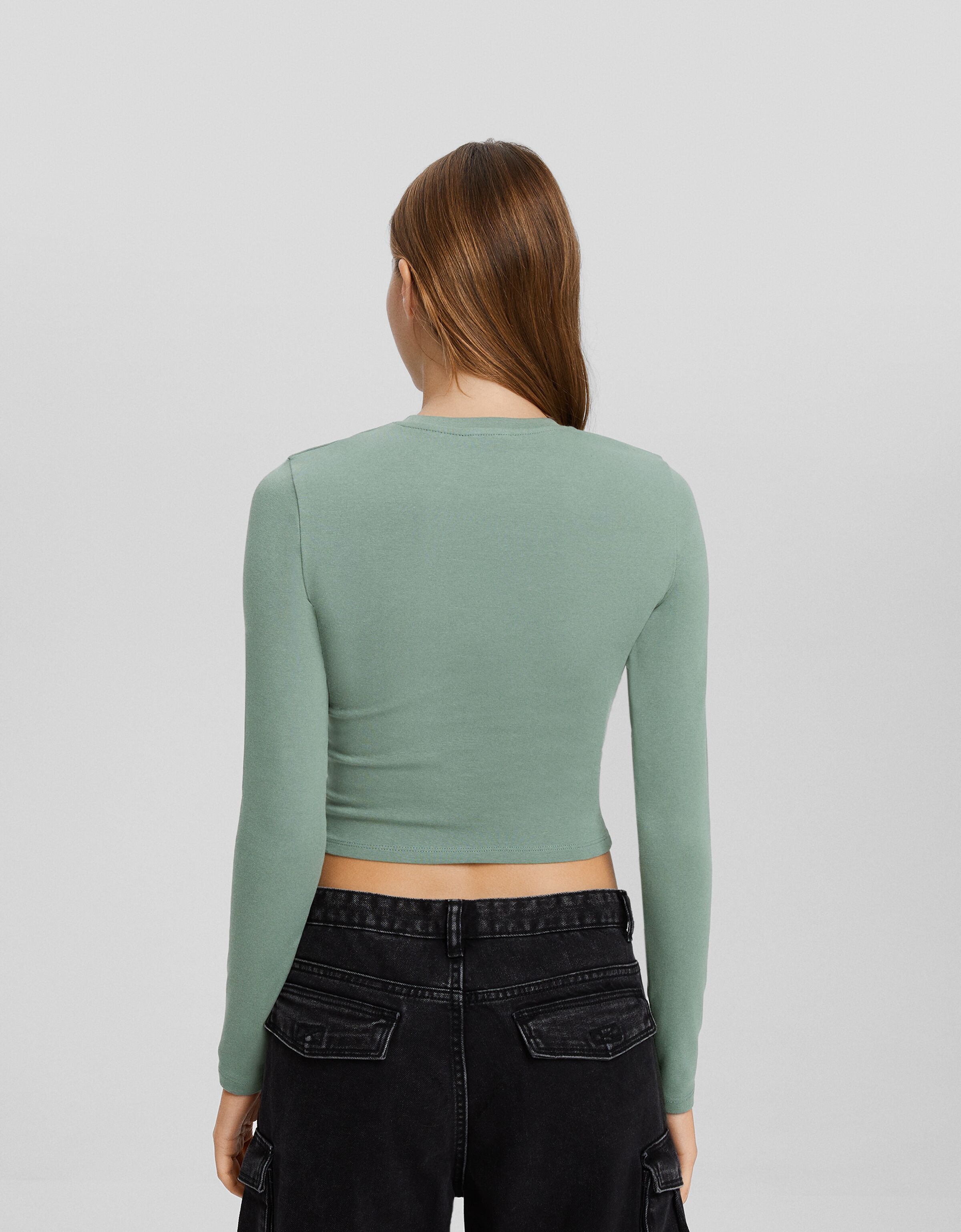 Camiseta manga larga cuello redondo