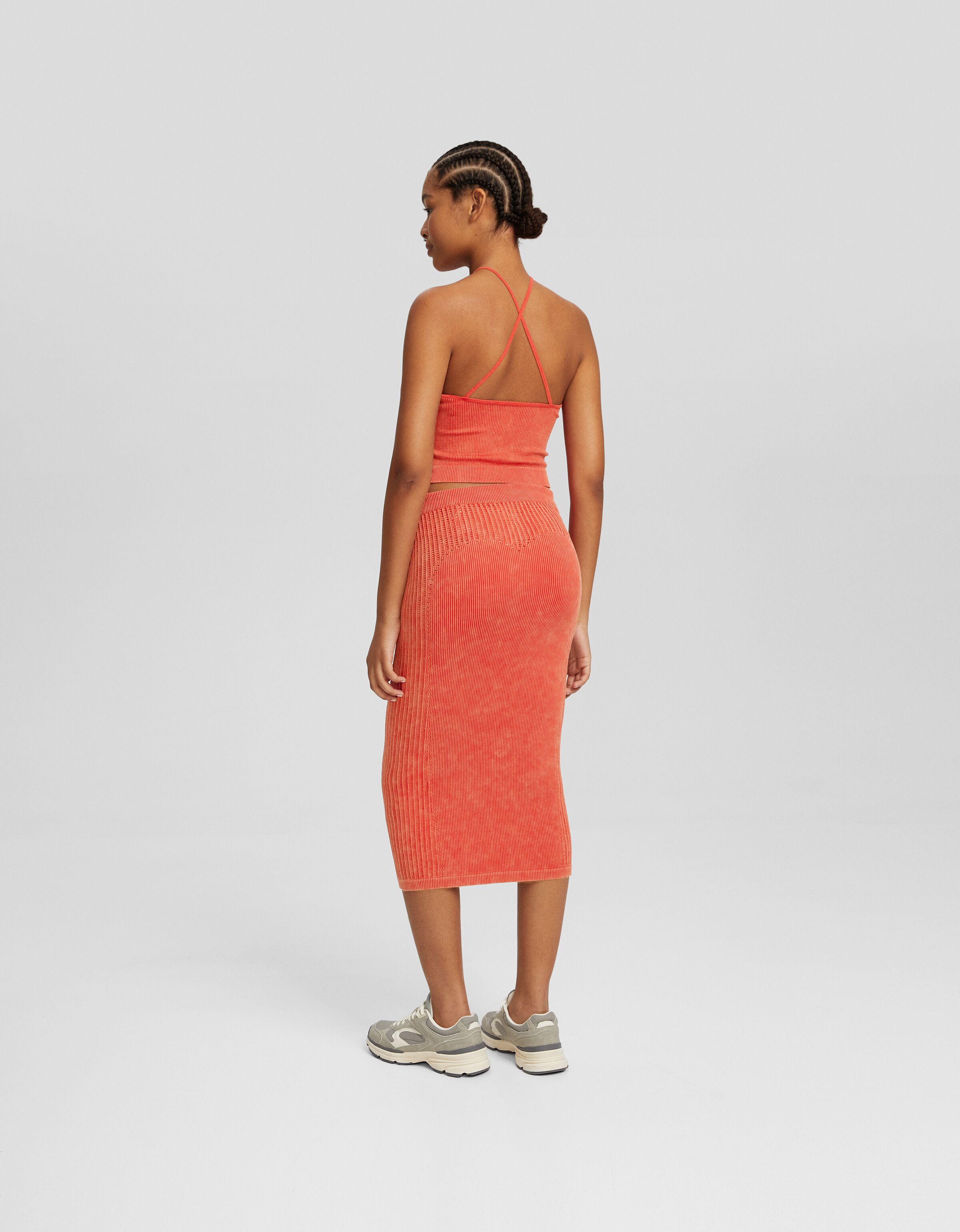 Top halter seamless estructura efecto lavado