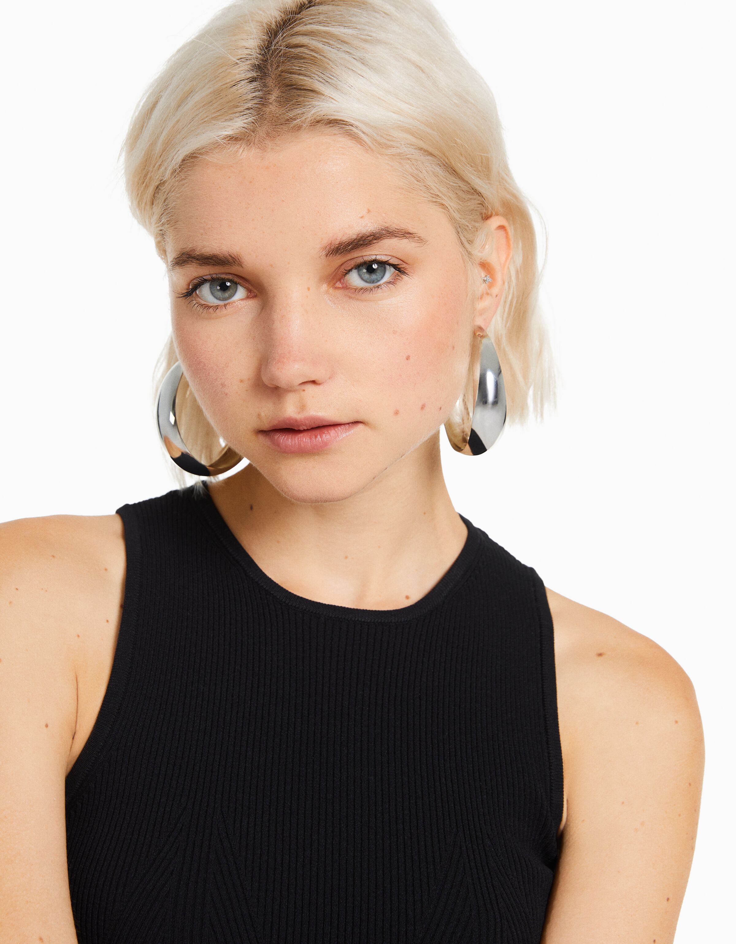 Set 2 pendientes aros anchos textura