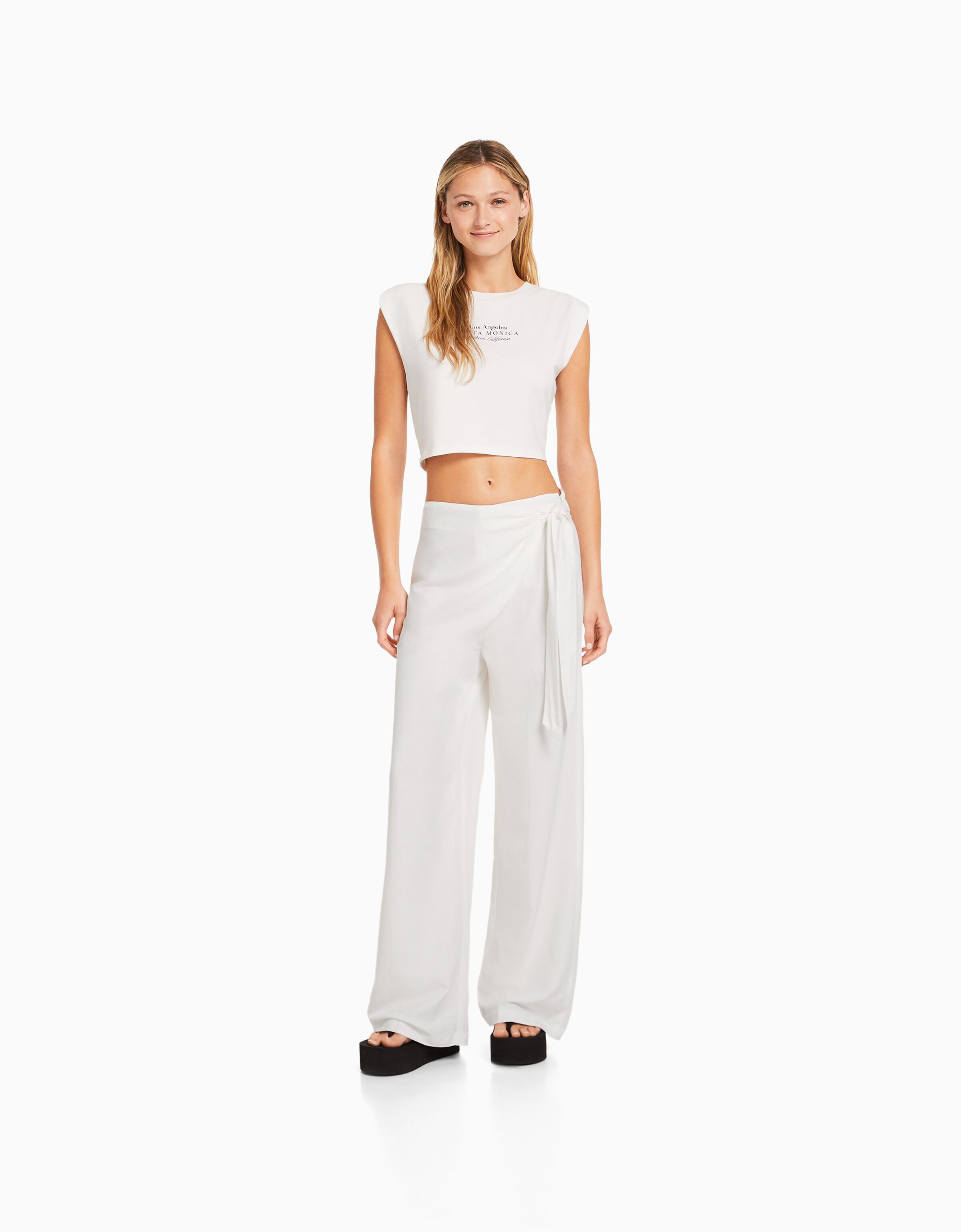 Pantalón pareo con lino